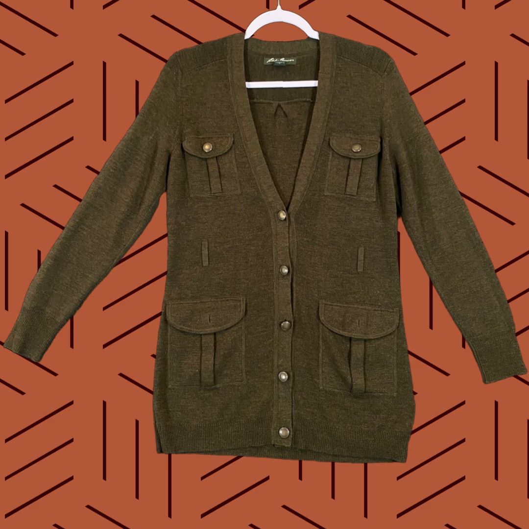Eddie Bauer Eddie Bauer Sweater Womens Medium Brown Wool Blend Button Cardigan Knit Size M / US 6-8 / IT 42-44 - 1 Thumbnail