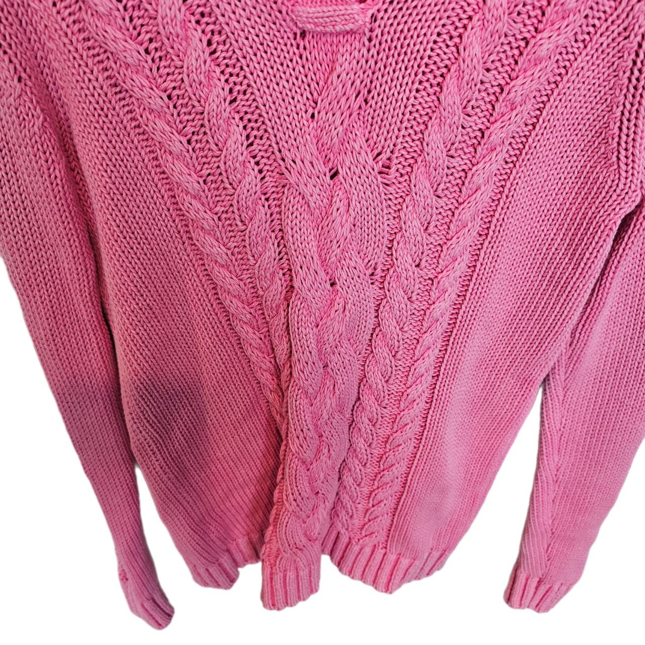 Tommy Bahama Tommy Bahama Womens Cable Knit Sweater Hooded Preppy Classic Size M / US 6-8 / IT 42-44 - 3 Thumbnail