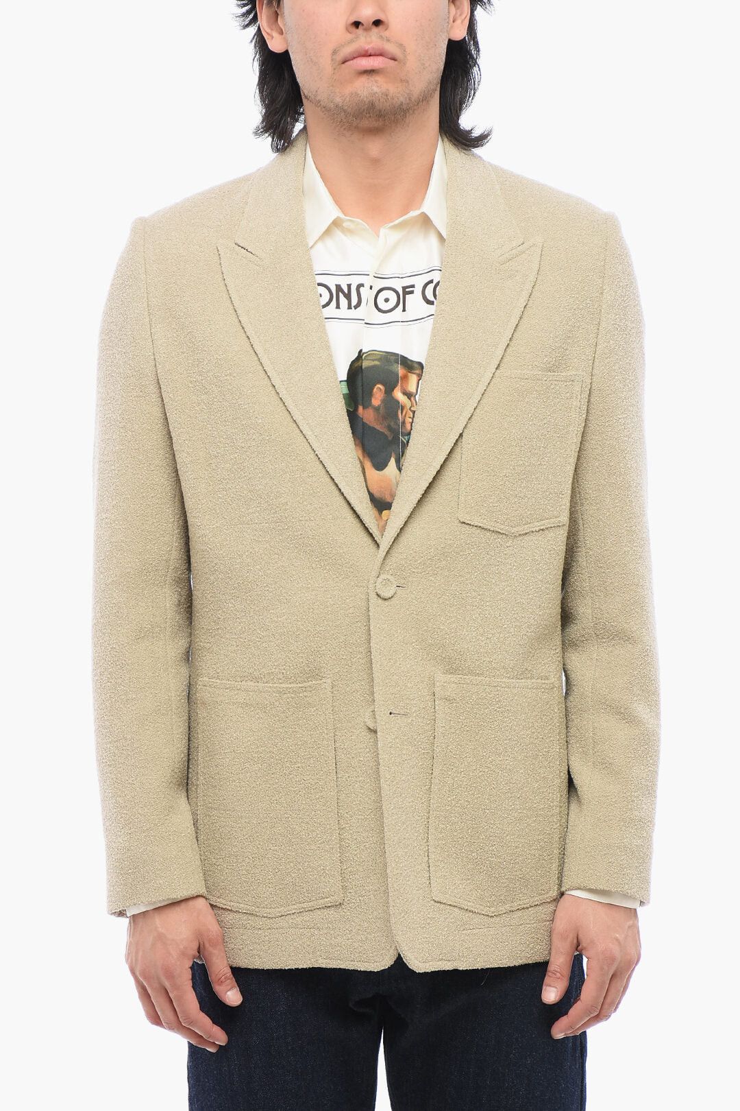 Dior og1mm0326 Bouclé Wool-Blend Blazer in Beige Size US M / EU 48-50 / 2 - 1 Thumbnail
