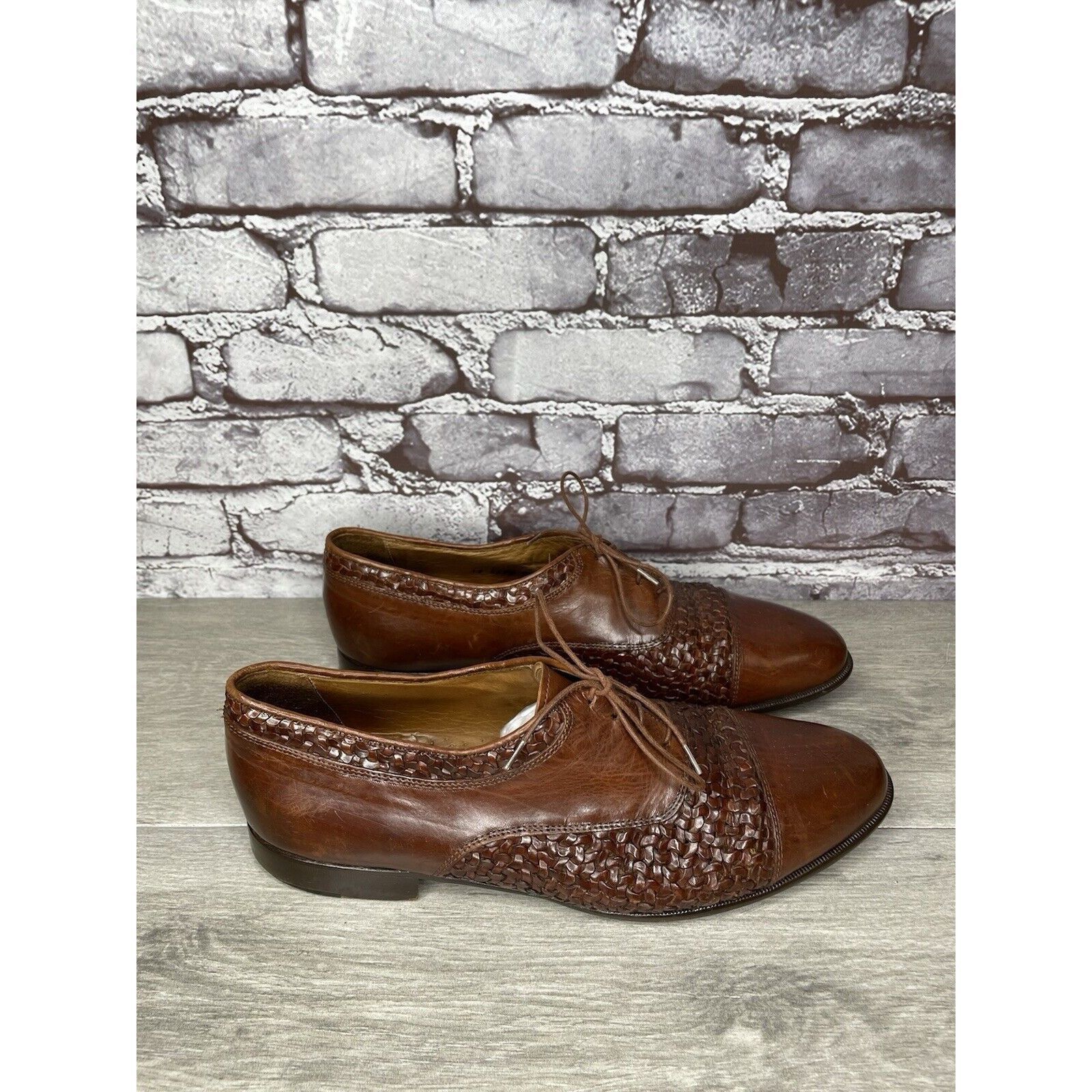 Johnston & Murphy Johnston Murphy Domani Brown Leather Cap Toe Basketweave Lac Size US 10.5 / EU 43-44 - 16 Thumbnail