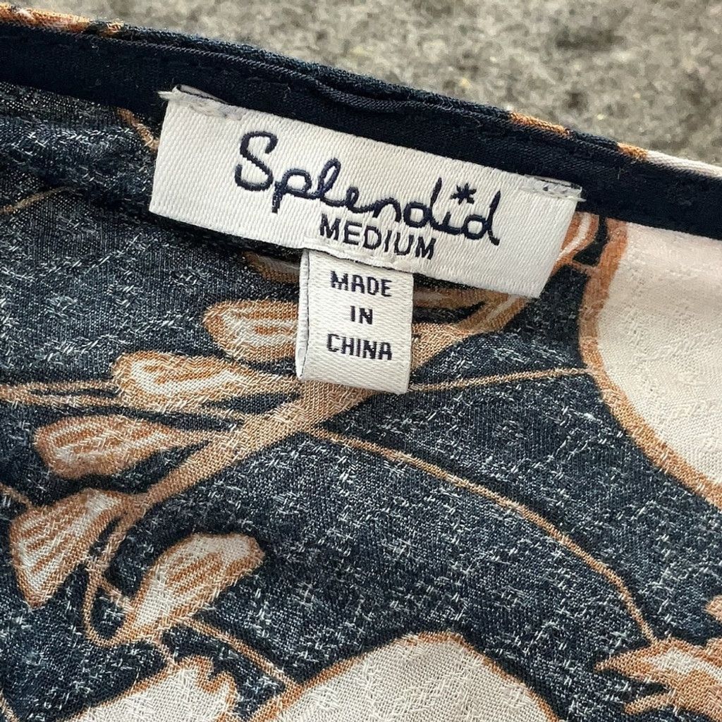 Splendid Splendid Blue and White Floral Blouse Size L / US 10 / IT 46 - 4 Thumbnail