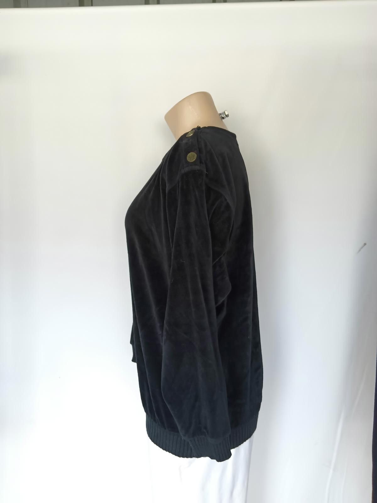 Designer Lizsport Women's Black Velvet Sweater Size M / US 6-8 / IT 42-44 - 2 Thumbnail