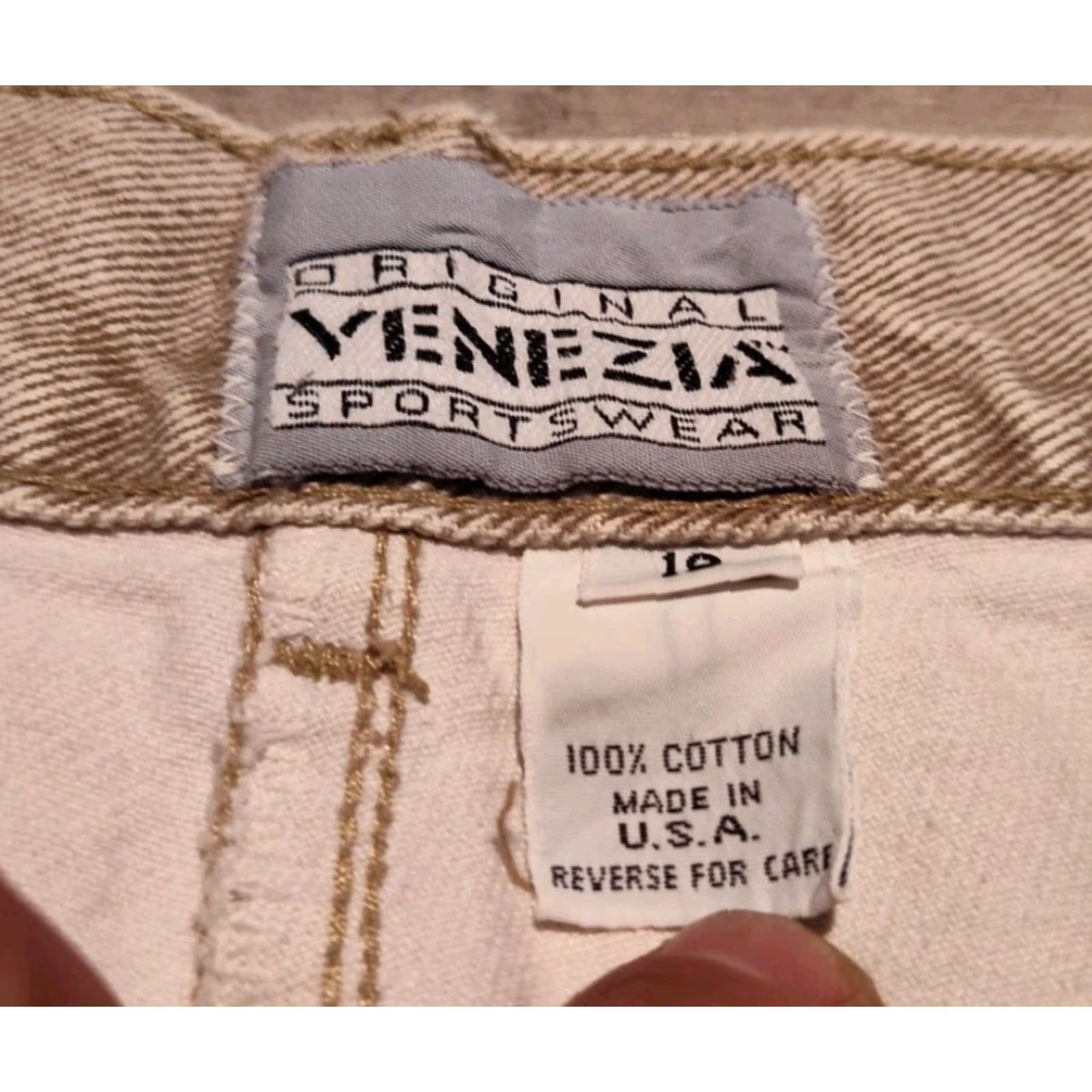 Vintage VINTAGE Venezia Jeans Women's Plus Size 18 Tapered High Rise Denim Mom Jeans US Made Grayish Tan Size 40" / US 18 - 7 Thumbnail