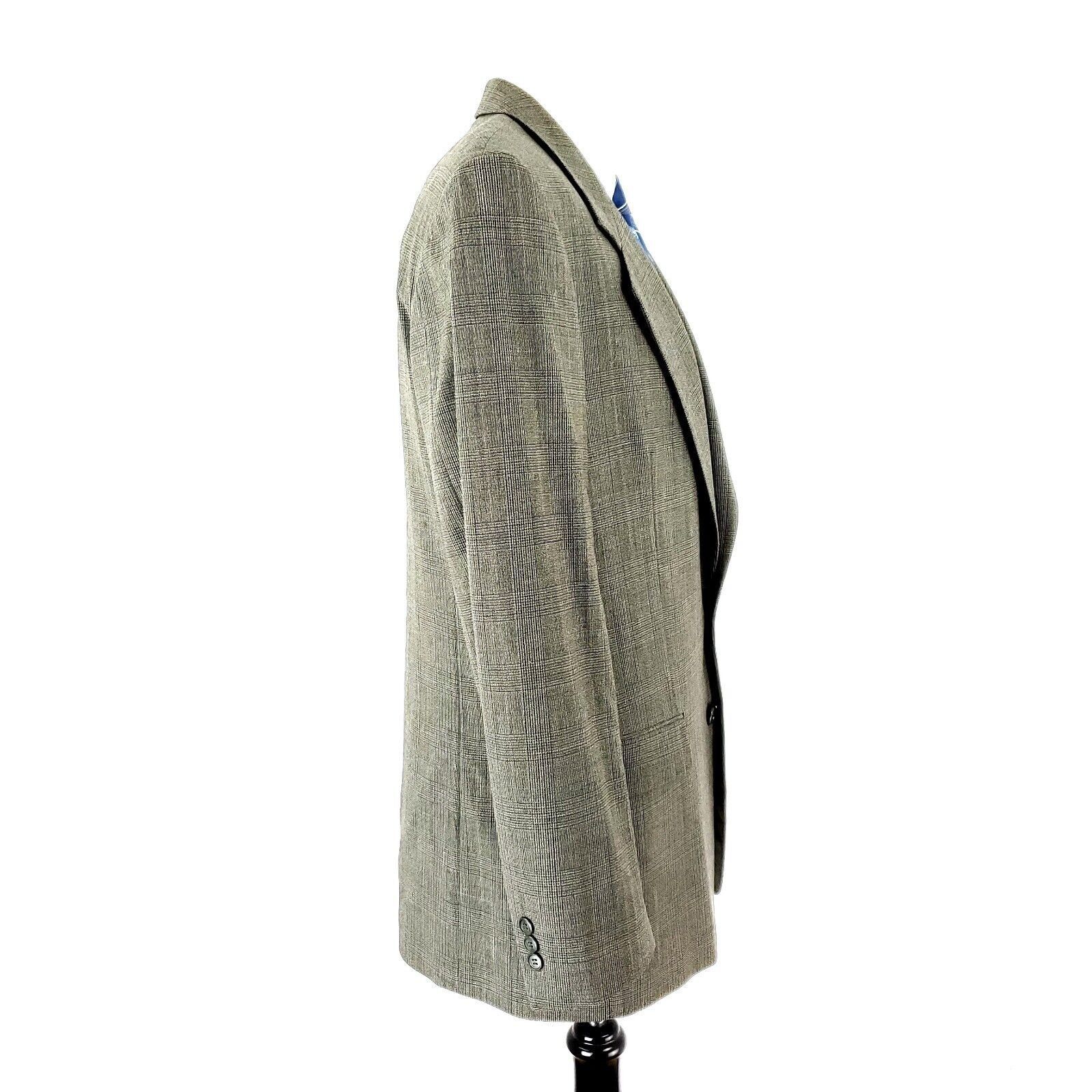 Vintage Cricketeer Wool 2 Button Sport Coat 40L Tan Glen Plaid Blaze Size 40L - 6 Thumbnail