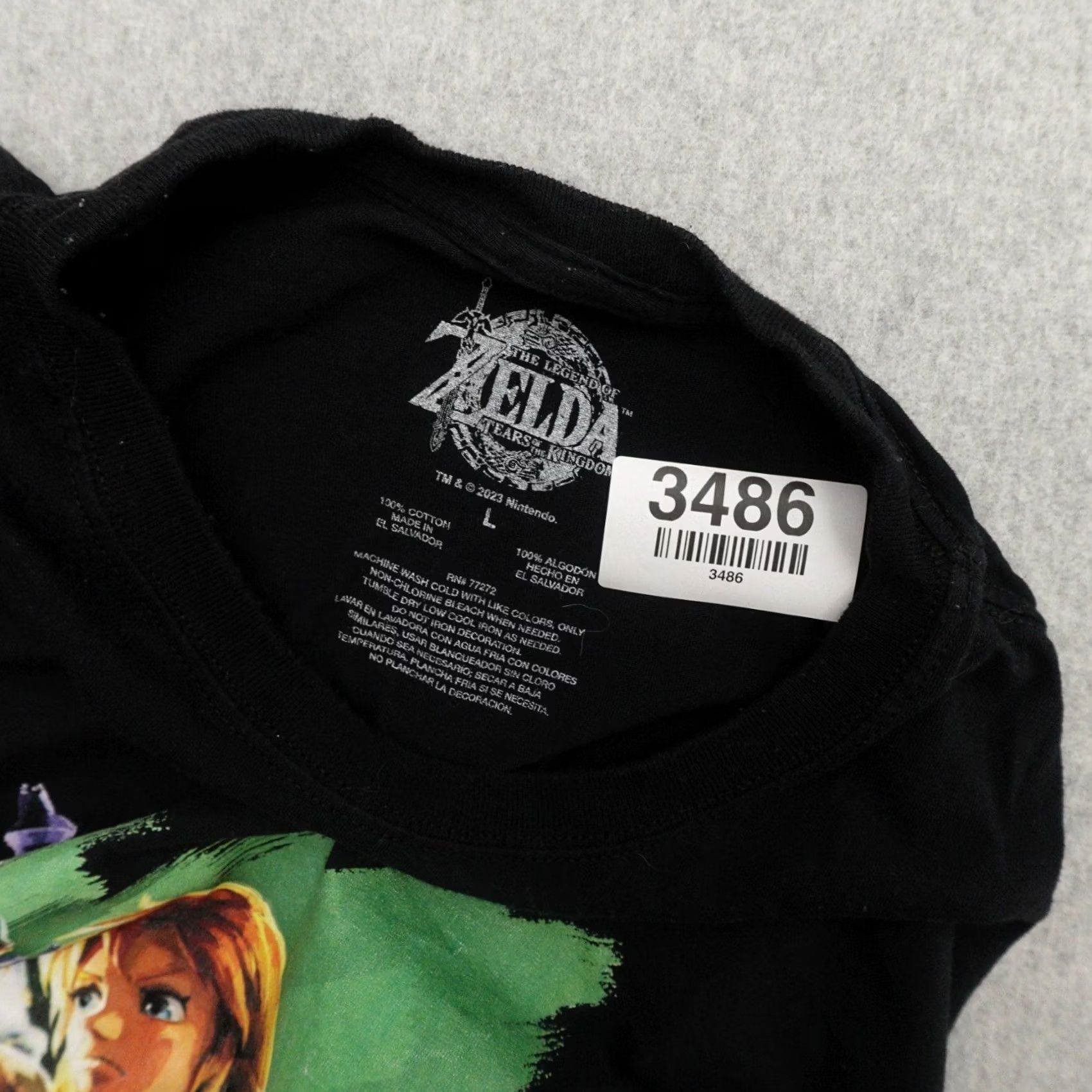 Nintendo Legend of Zelda Tshirt Adult Large Tears of the Kingdom Drawing Sword Black Size US L / EU 52-54 / 3 - 4 Thumbnail