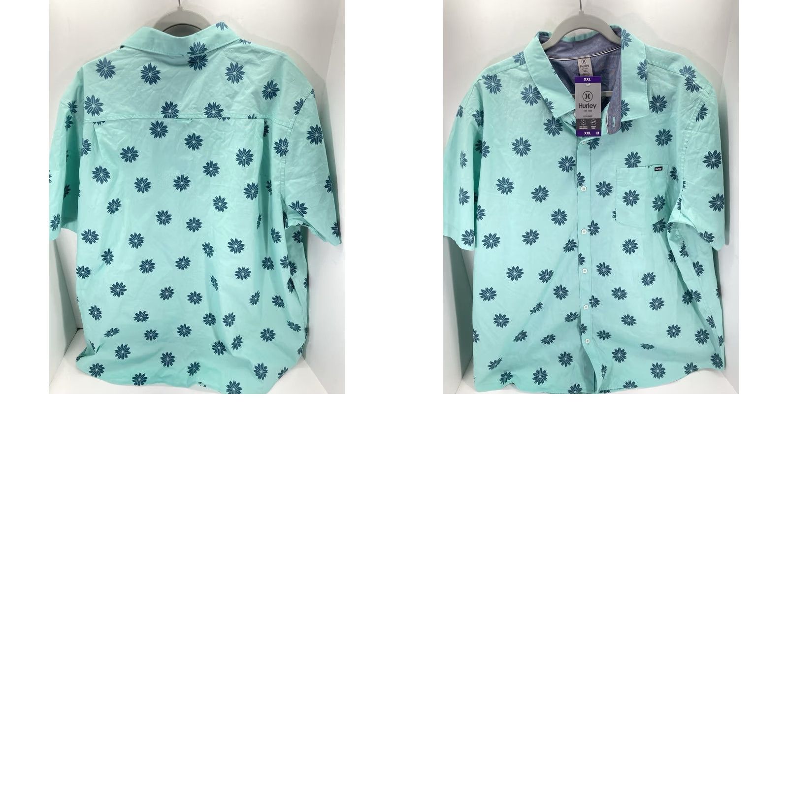 Hurley Hurley Patio Cabana Shirt Men 2XL Green Floral Button Short Sleeve Casual NWT Size US XXL / EU 58 / 5 - 9 Thumbnail