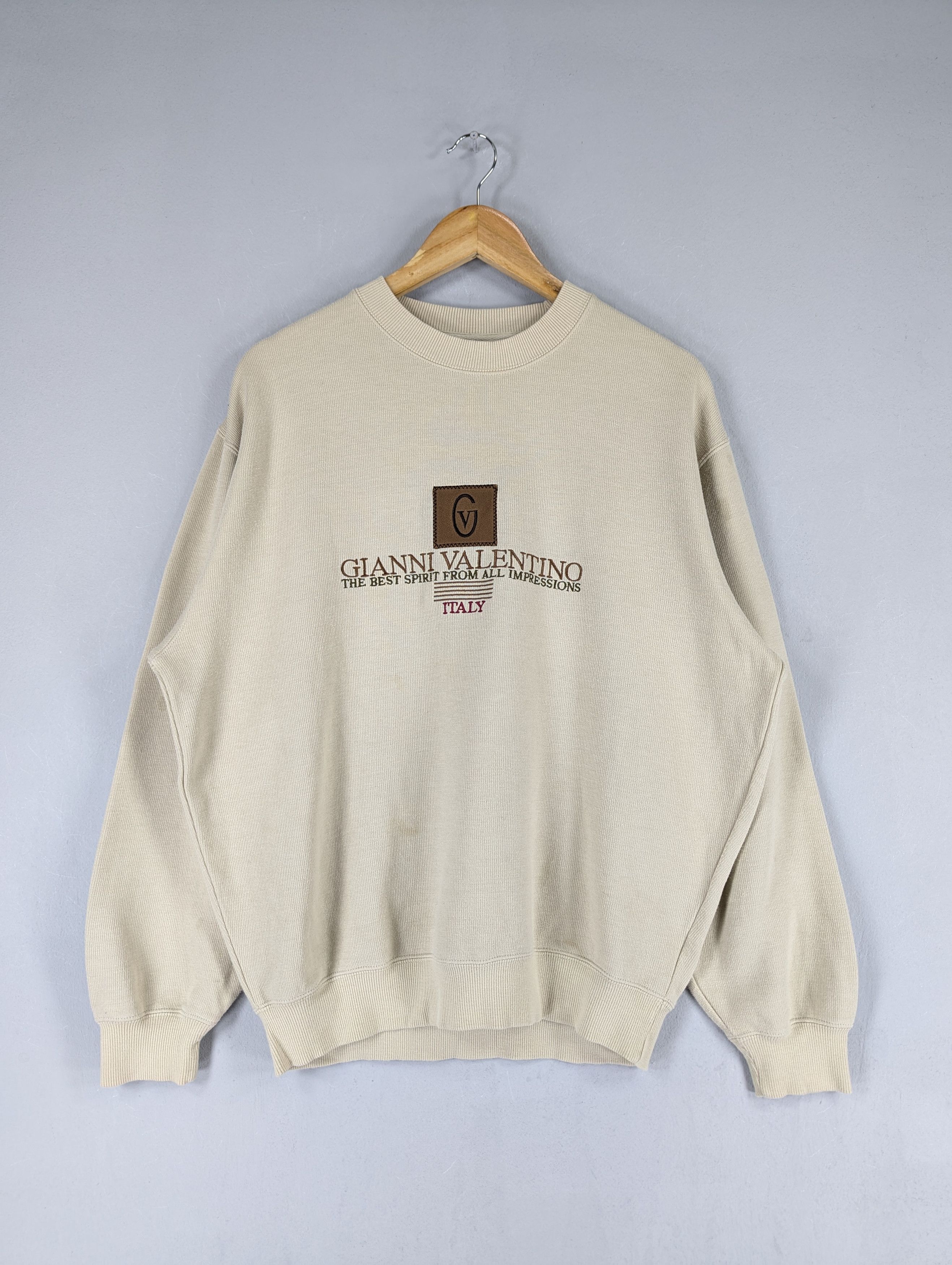 Designer × Japanese Brand × Vintage Vintage Gianni Valentino Embroidery Spellout Sweatshirt Size US L / EU 52-54 / 3 - 1 Thumbnail