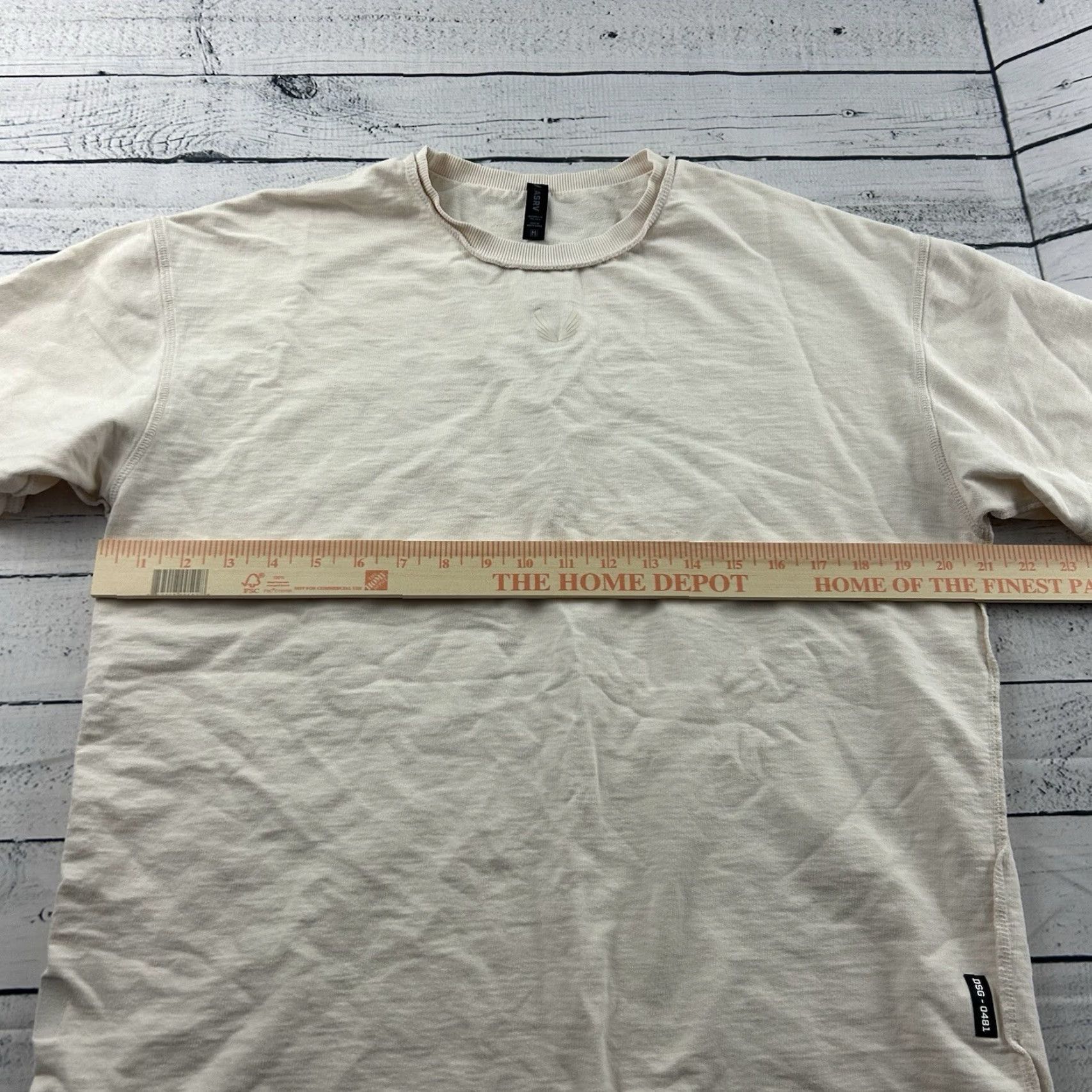 ASRV ASRV Short Sleeve T-Shirt Men's M Ivory Cream Shirt Size US M / EU 48-50 / 2 - 5 Thumbnail