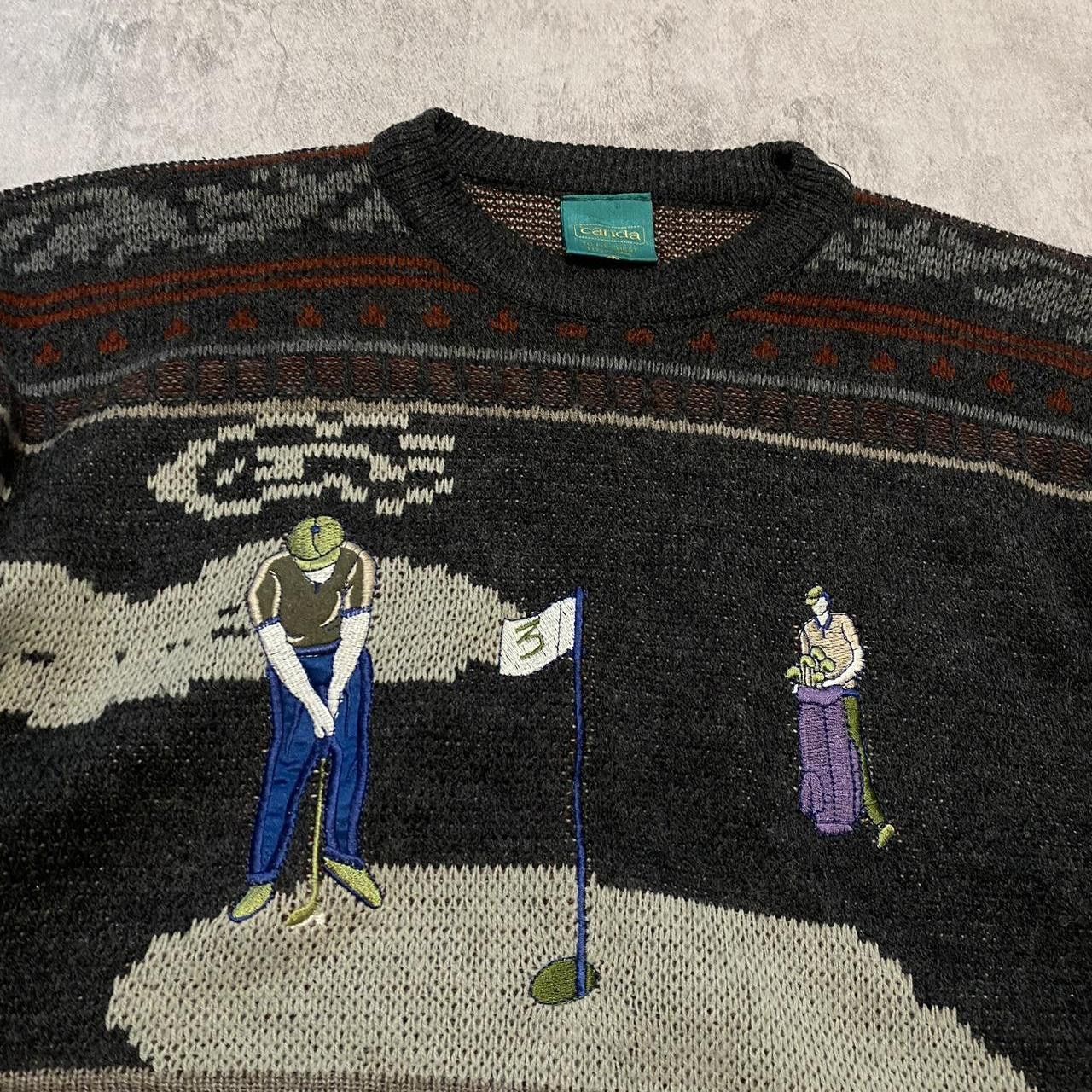 Other Wool Vintage 90s golf patterned sweater Boxy Size US XL / EU 56 / 4 - 2 Thumbnail