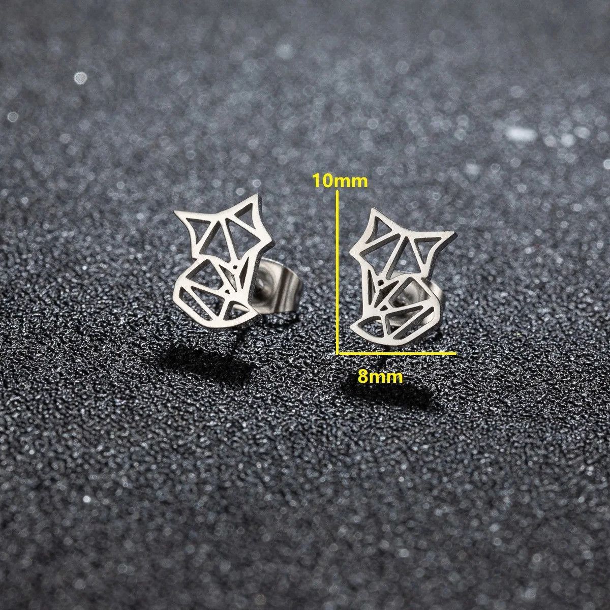 Jewelry Cute Fox Stud Earrings Charm Stainless Earring Gift Size ONE SIZE - 2 Thumbnail