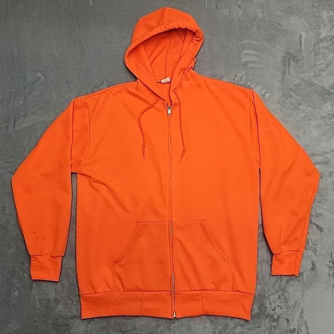Vintage VINTAGE Sportswear Hoodie Mens XL Orange Foam Filled Thermal Zip Up Made In USA Size US XL / EU 56 / 4 - 3 Thumbnail
