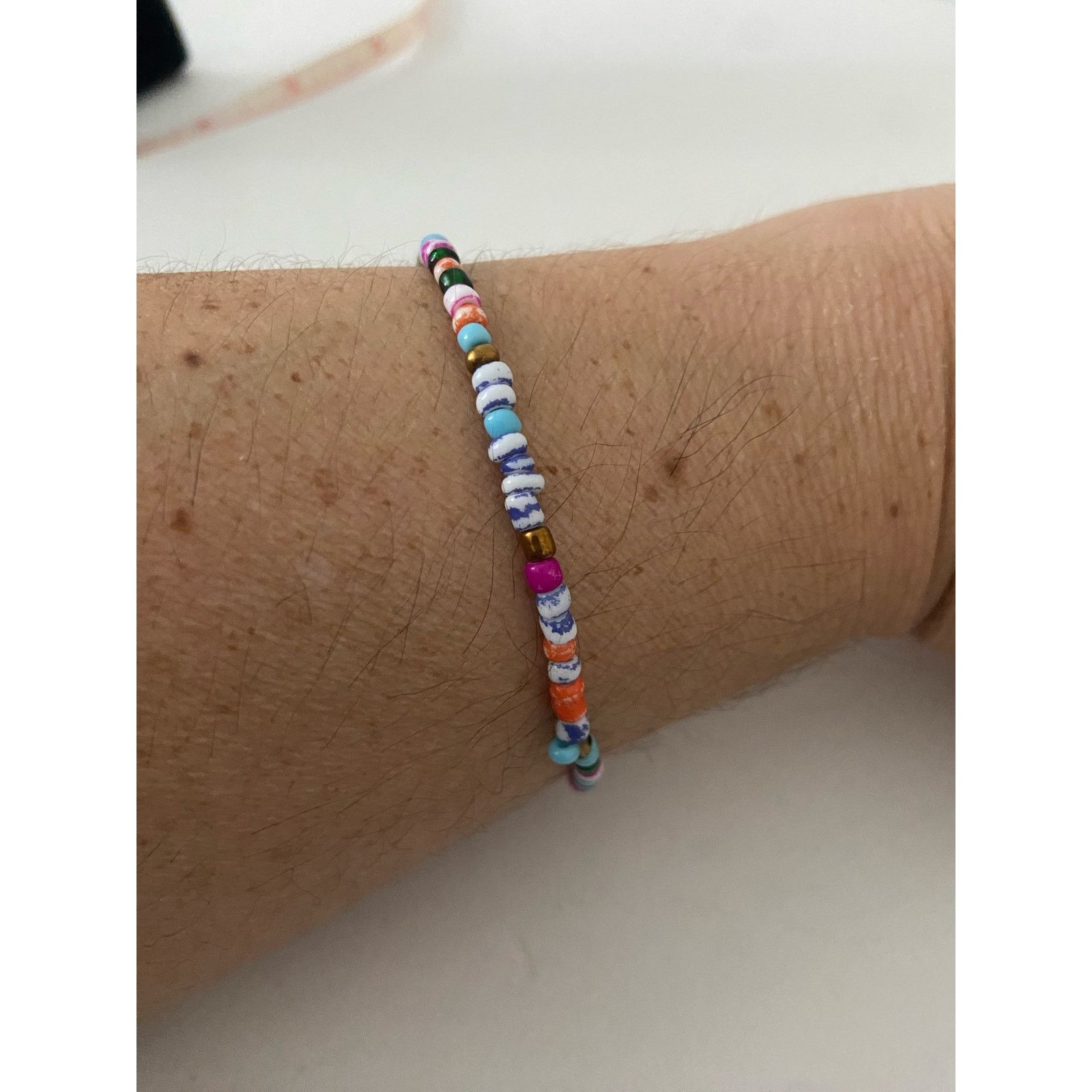 Handmade Colorful beaded bracelet stretchy Size ONE SIZE - 1 Thumbnail