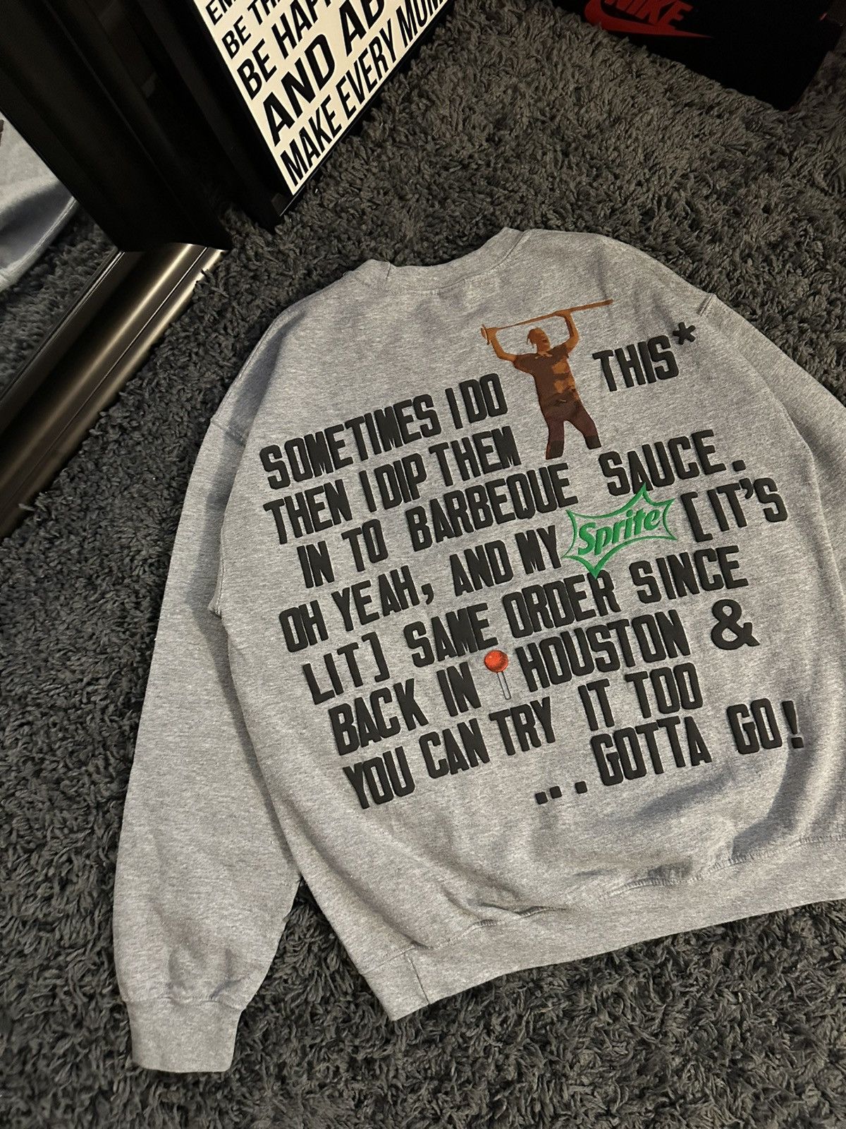 Travis Scott Travis Scott x CPFM x McDonald's Men's Gray Script Crewneck Size US S / EU 44-46 / 1 - 5 Thumbnail