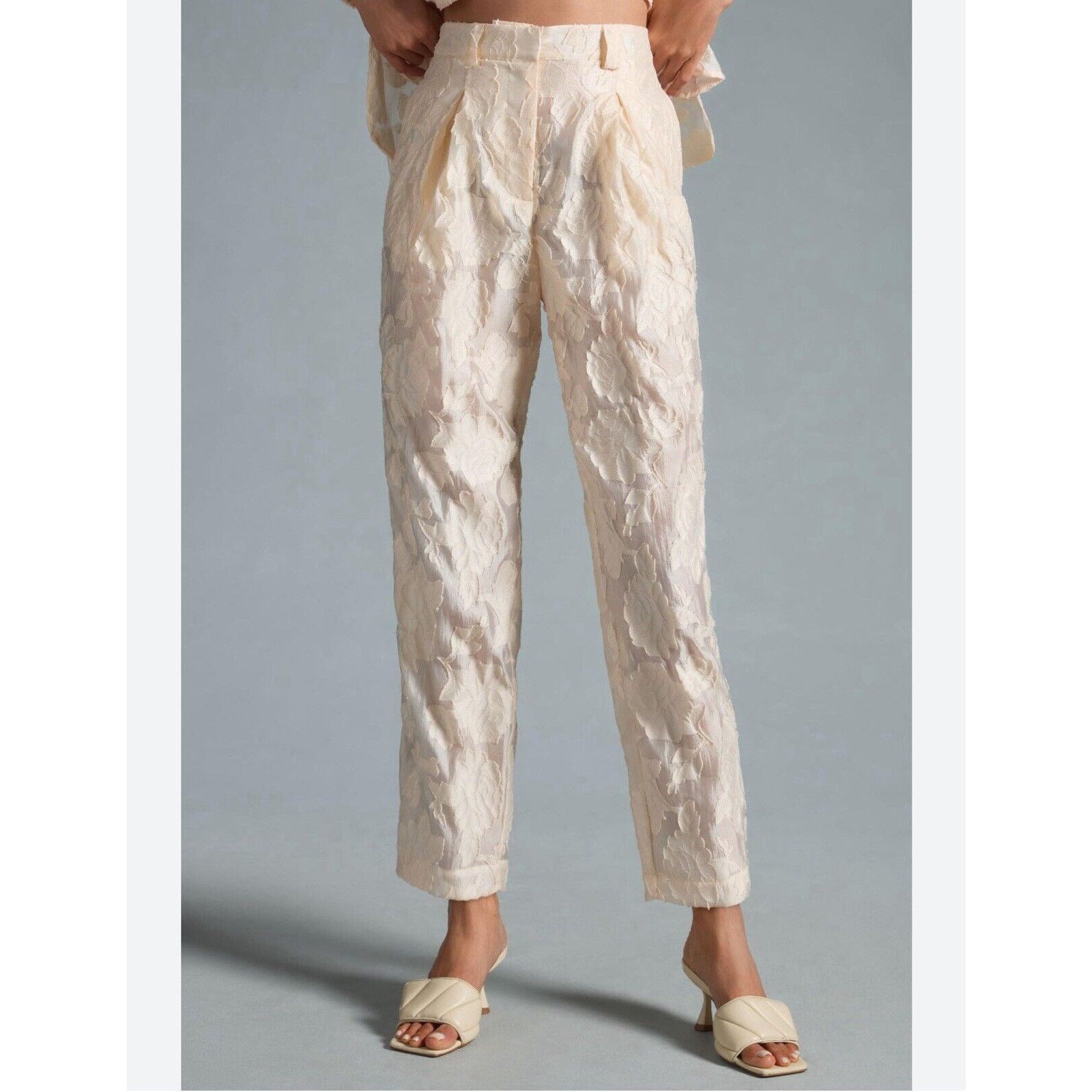 Anthropologie Stella Nova Anthropologie Jill Jacquard Pants Floral Size 2 Size 26" / US 2 / IT 38 - 1 Thumbnail