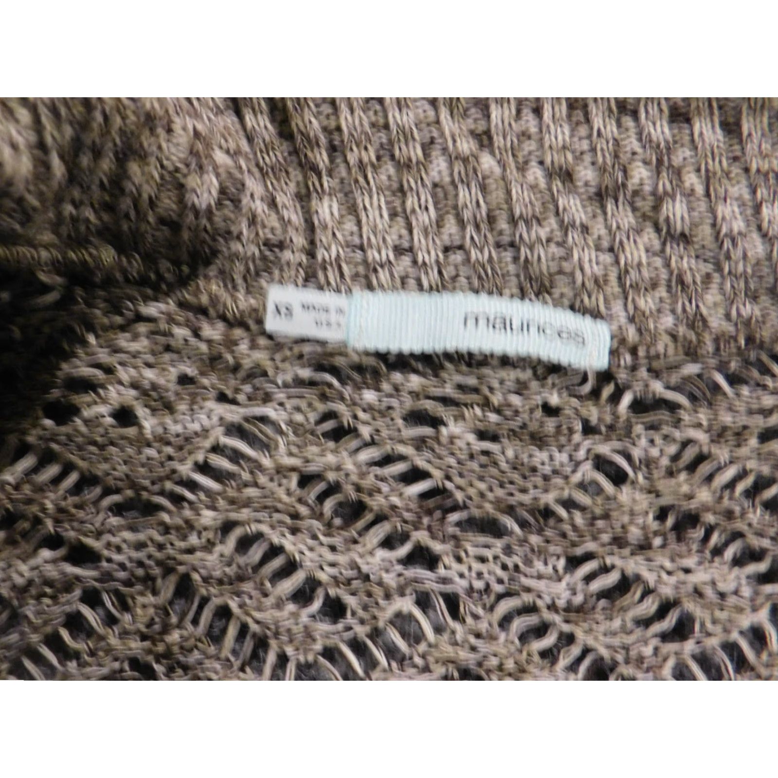 Vintage Maurices Womens Sweater Cardigan Crew Neck Short Sleeve XS Brown Knit Stretch Bow Button Vintage: No Regular Size XS / US 0-2 / IT 36-38 - 5 Thumbnail