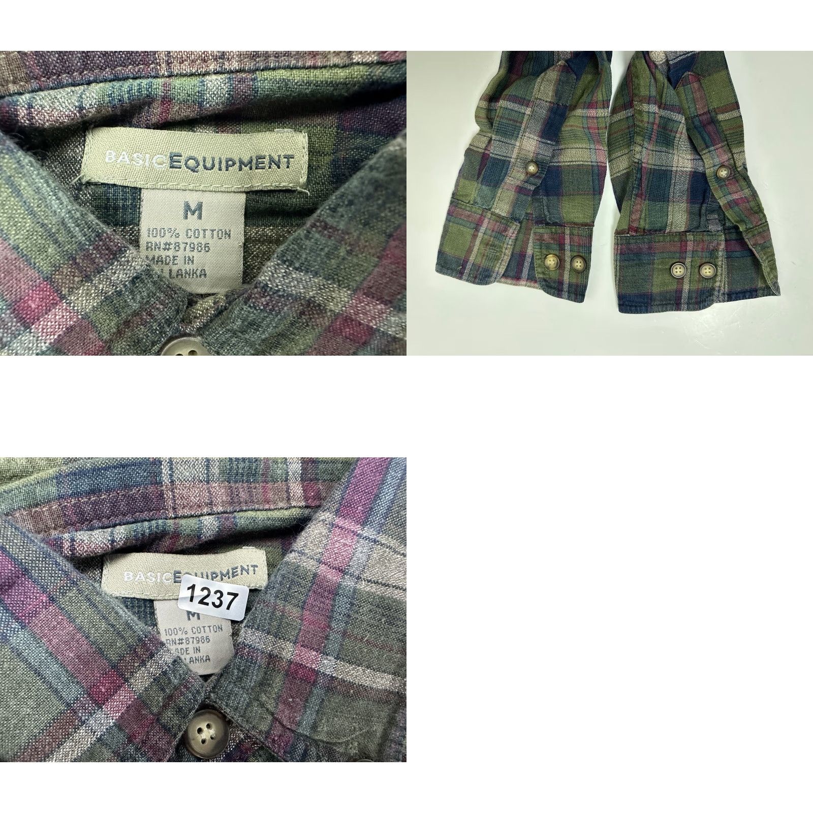Equipment VINTAGE Basic Equipment Shirt Men Medium 90s Plaid Button-Up Cotton Green Casual 90s Vintage, Outdoor, Preppy Mens Shirt Size US M / EU 48-50 / 2 - 9 Thumbnail