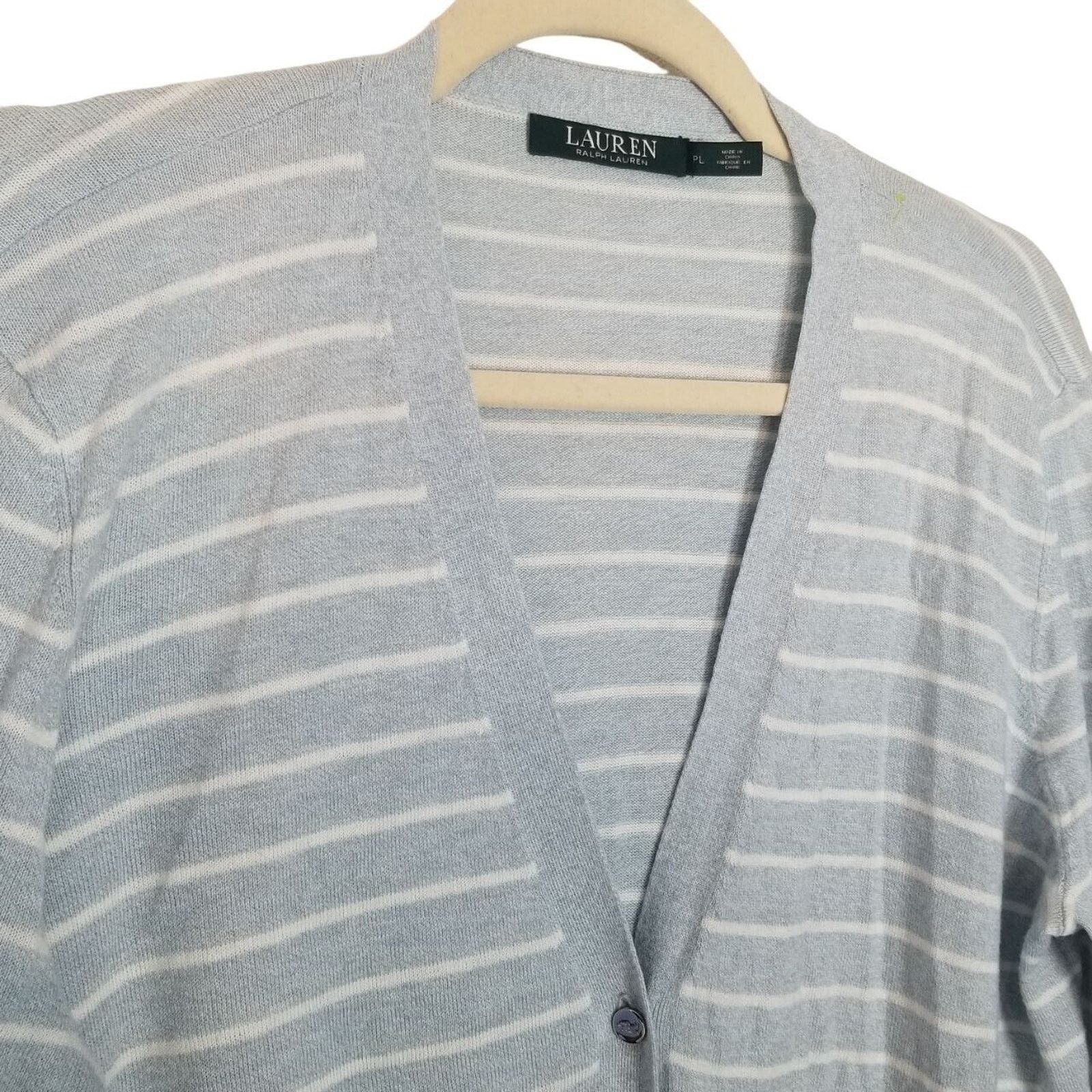Lauren Ralph Lauren Lauren Ralph Lauren Women Striped Cardigan Sweater LP Preppy Size L / US 10 / IT 46 - 5 Thumbnail
