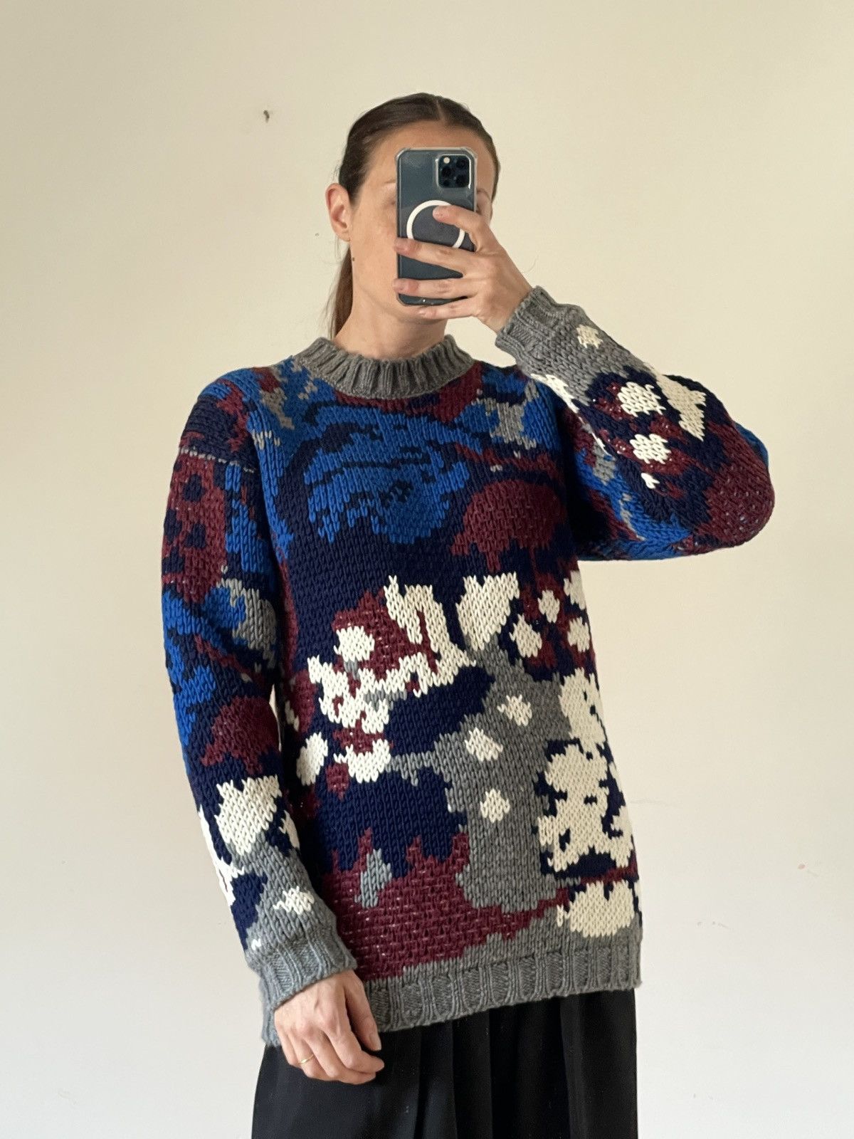 Joseph Joseph Chunky Merino Wool Floral Knit RRP €615 Size XS / US 0-2 / IT 36-38 - 4 Thumbnail
