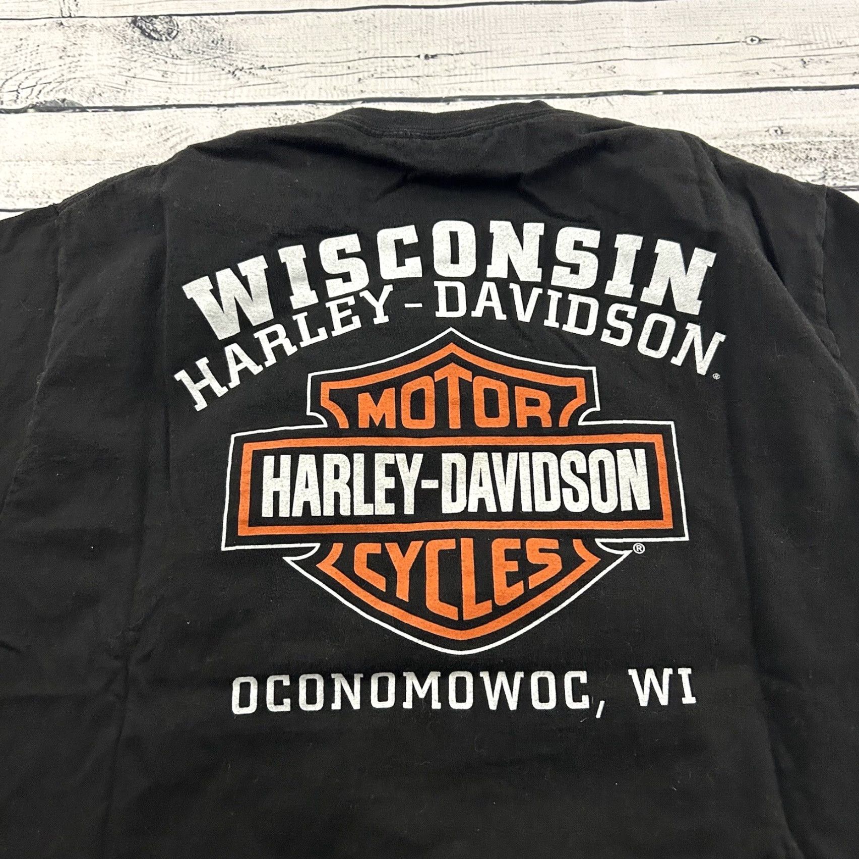 Harley Davidson Harley-Davidson T-Shirt Men's Large Black Short Sleeve Shirt Pattern: Solid Theme: Motorcycle"} Size US L / EU 52-54 / 3 - 5 Thumbnail