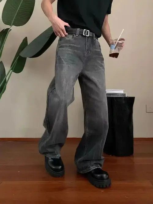 Jean Kitazawa x Kai Vintage Washed Faded Casual Loose Grey Jeans Size US 34 / EU 50 - 3 Thumbnail