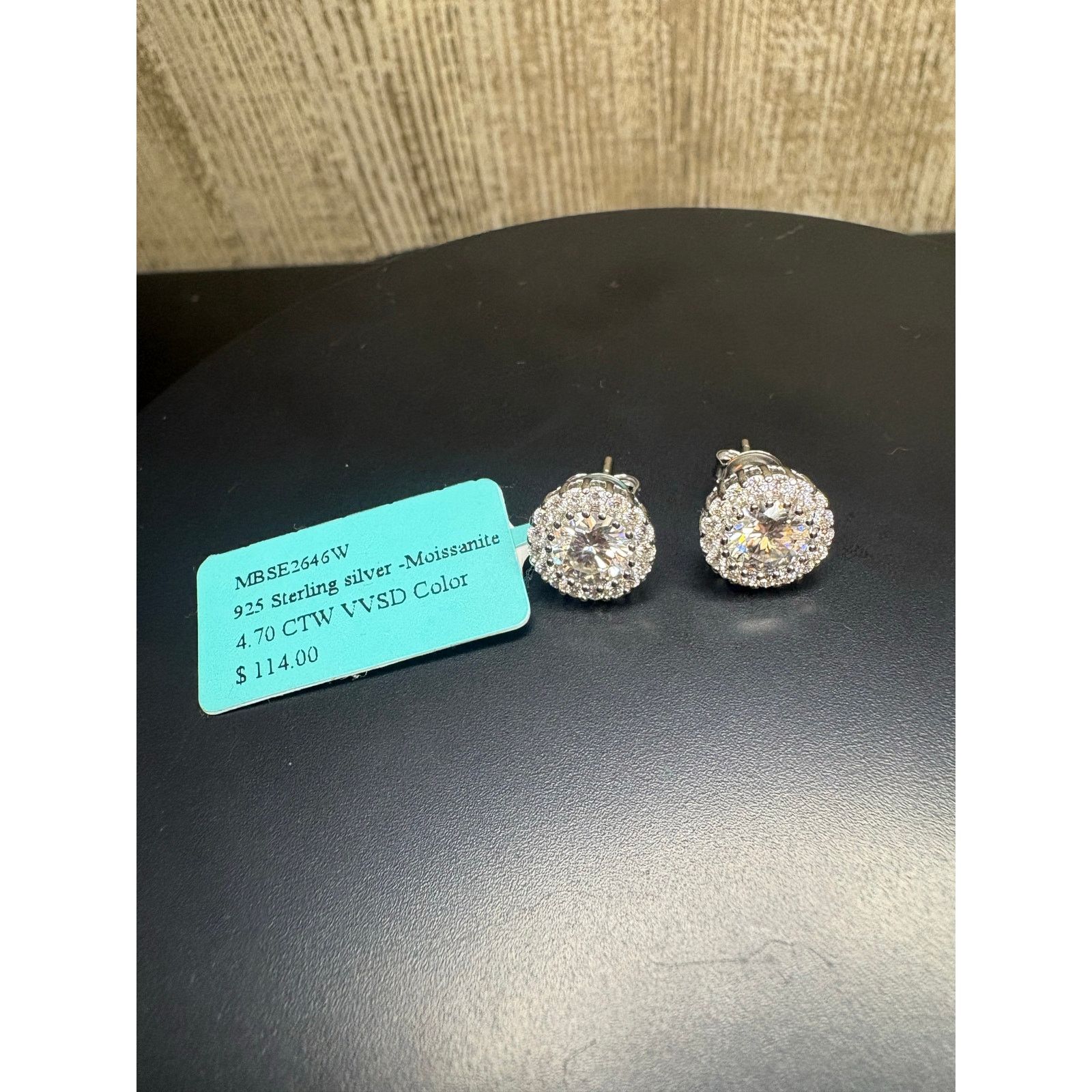 Jewelry 21" Necklace & earring set in 925 Silver, 8+ct of Moissanite Size ONE SIZE - 6 Thumbnail