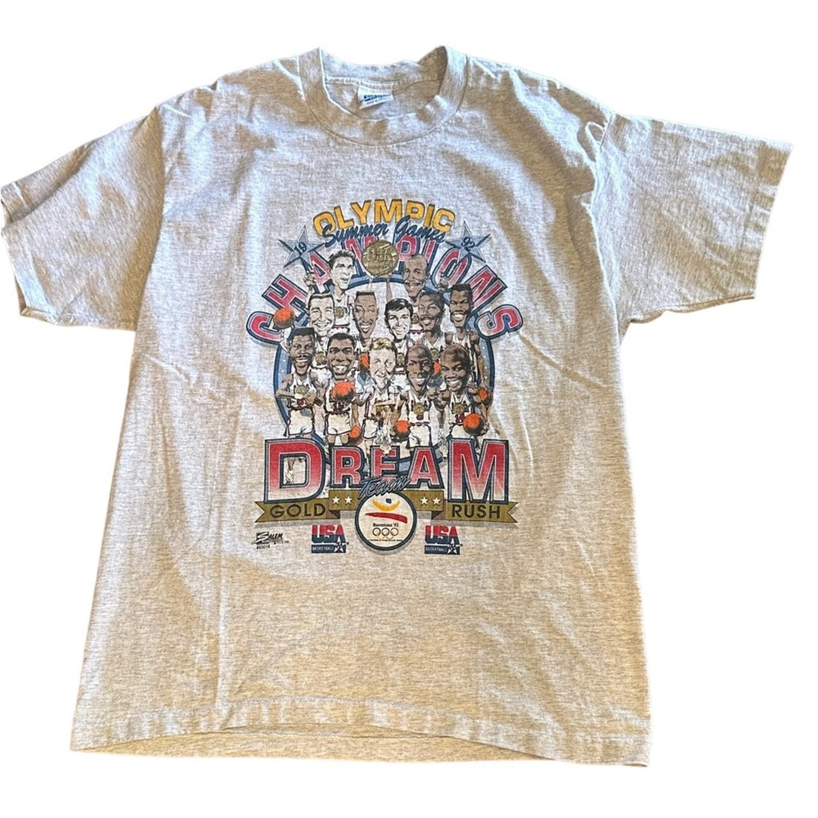 image of Vintage 1992 Olympic Dream Team T Shirt In A Size XL in Grey, Men's