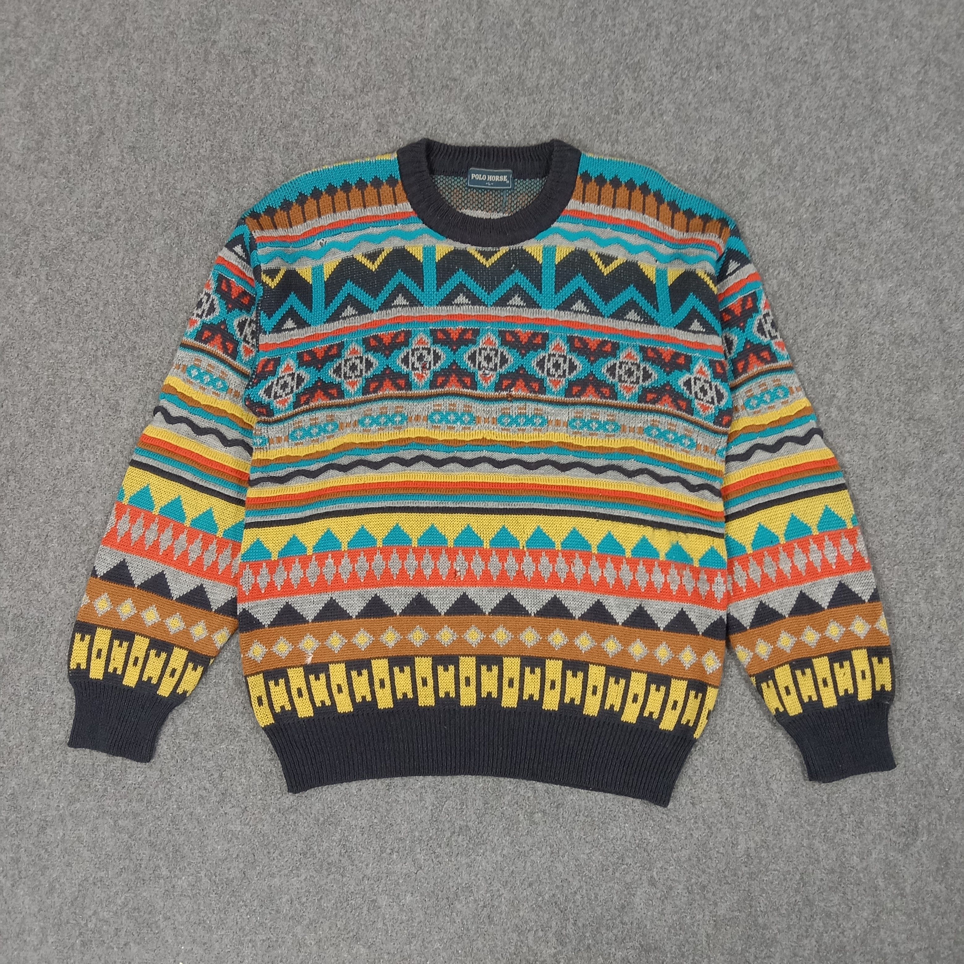 Coogi × Vintage Polo Horse Coogi Style Bohemian Sweatshirt Size US M / EU 48-50 / 2 - 1 Thumbnail