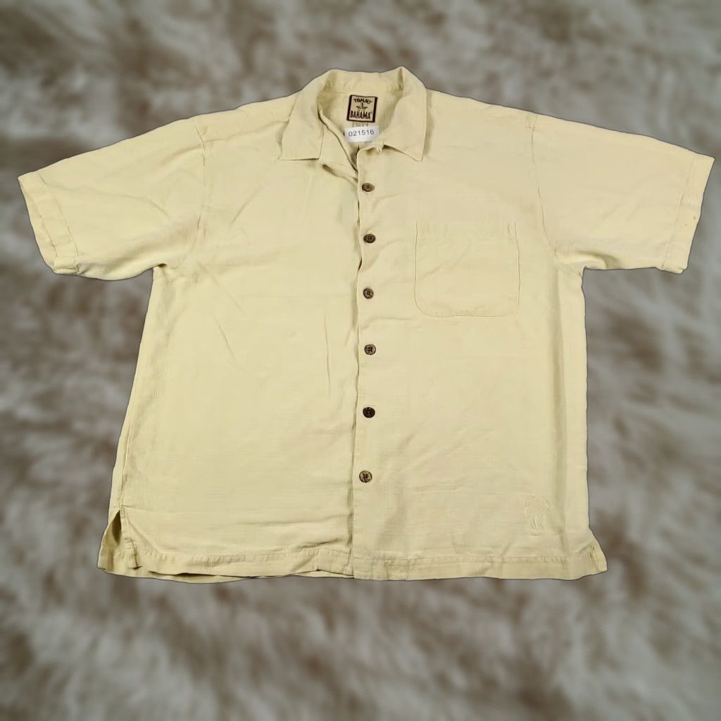 Tommy Bahama VINTAGE Tommy Bahama Shirt Mens Large Yellow Silk Hawaiian Camp Button Up? Size US L / EU 52-54 / 3 - 1 Thumbnail