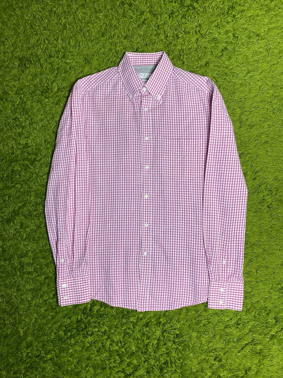 Brunello Cucinelli Brunello Cucinelli Check Linen Casual Shirt Button Up Size US M / EU 48-50 / 2 - 2 Thumbnail