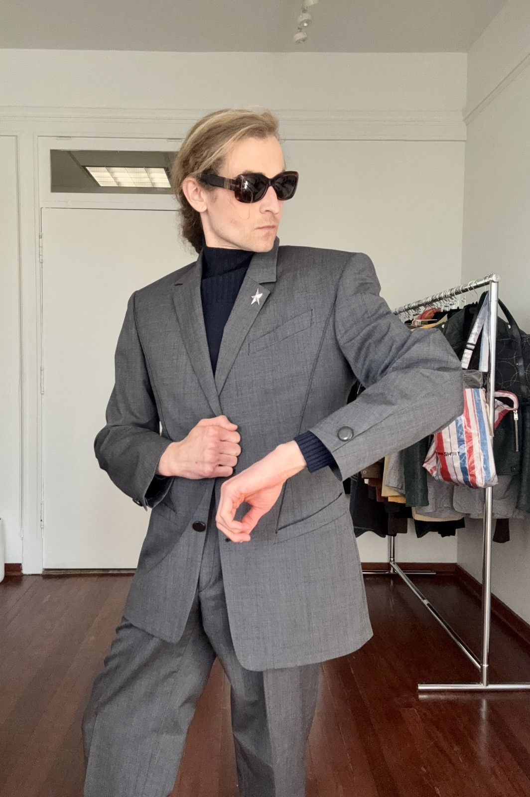Thierry Mugler MUGLER Archive 1980’s Museum Held Signature Big Suit Set Size 48S - 11 Thumbnail
