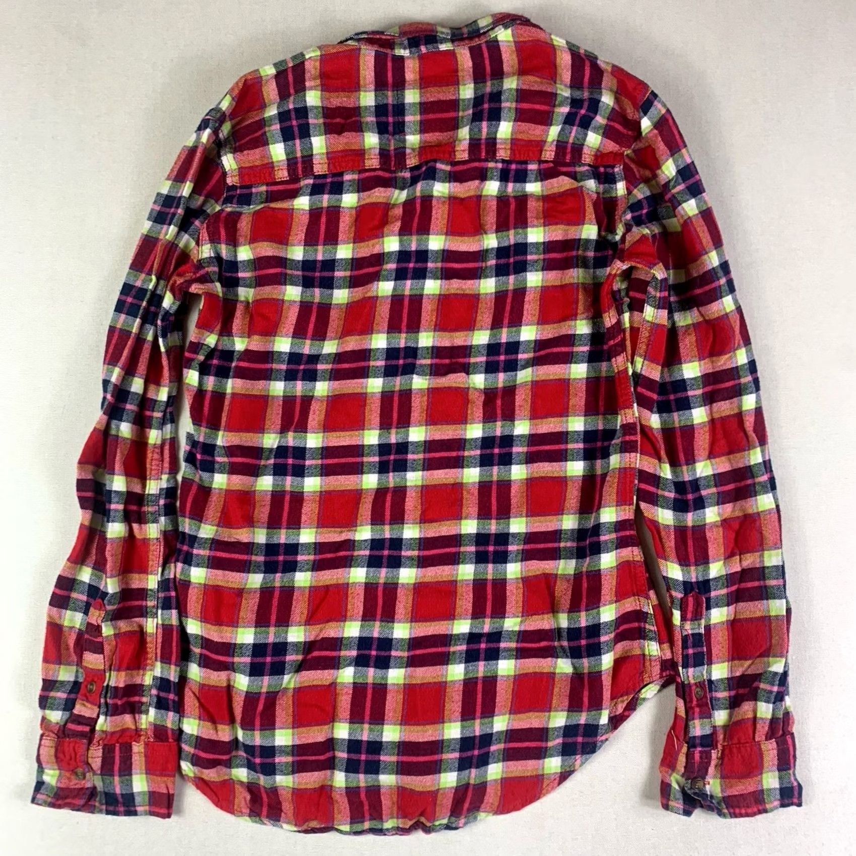 Abercrombie & Fitch VINTAGE Abercrombie Fitch Flannel Shirt Womens Small Red Button Up Plaid Preppy Size S / US 4 / IT 40 - 6 Thumbnail
