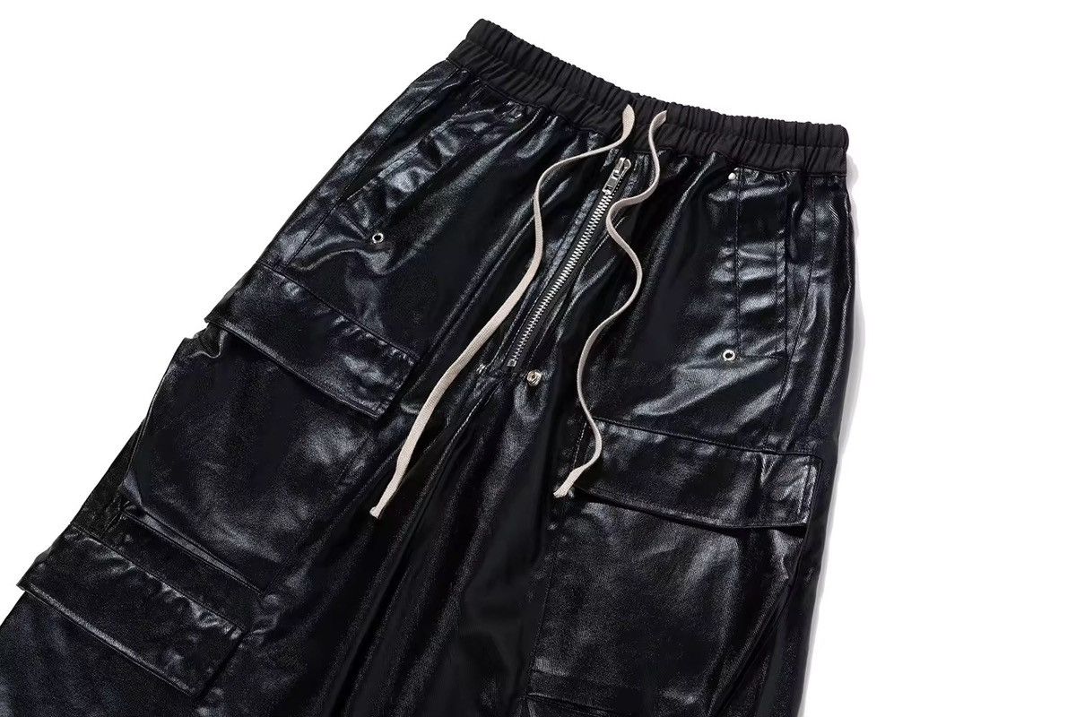 Designer × Jean Streetwear Baggy PU Leather Jeans Pants Size US 33 - 5 Thumbnail