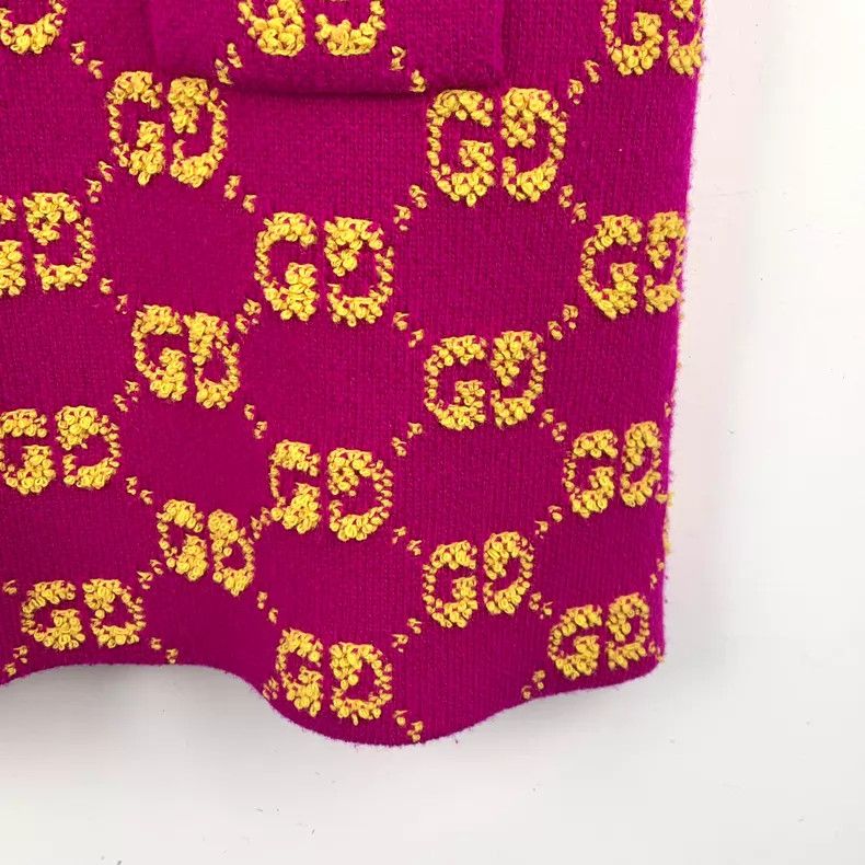 Gucci Gucci 23 purple logo jacquard printed wool round-neck shor Size S / US 4 / IT 40 - 4 Thumbnail