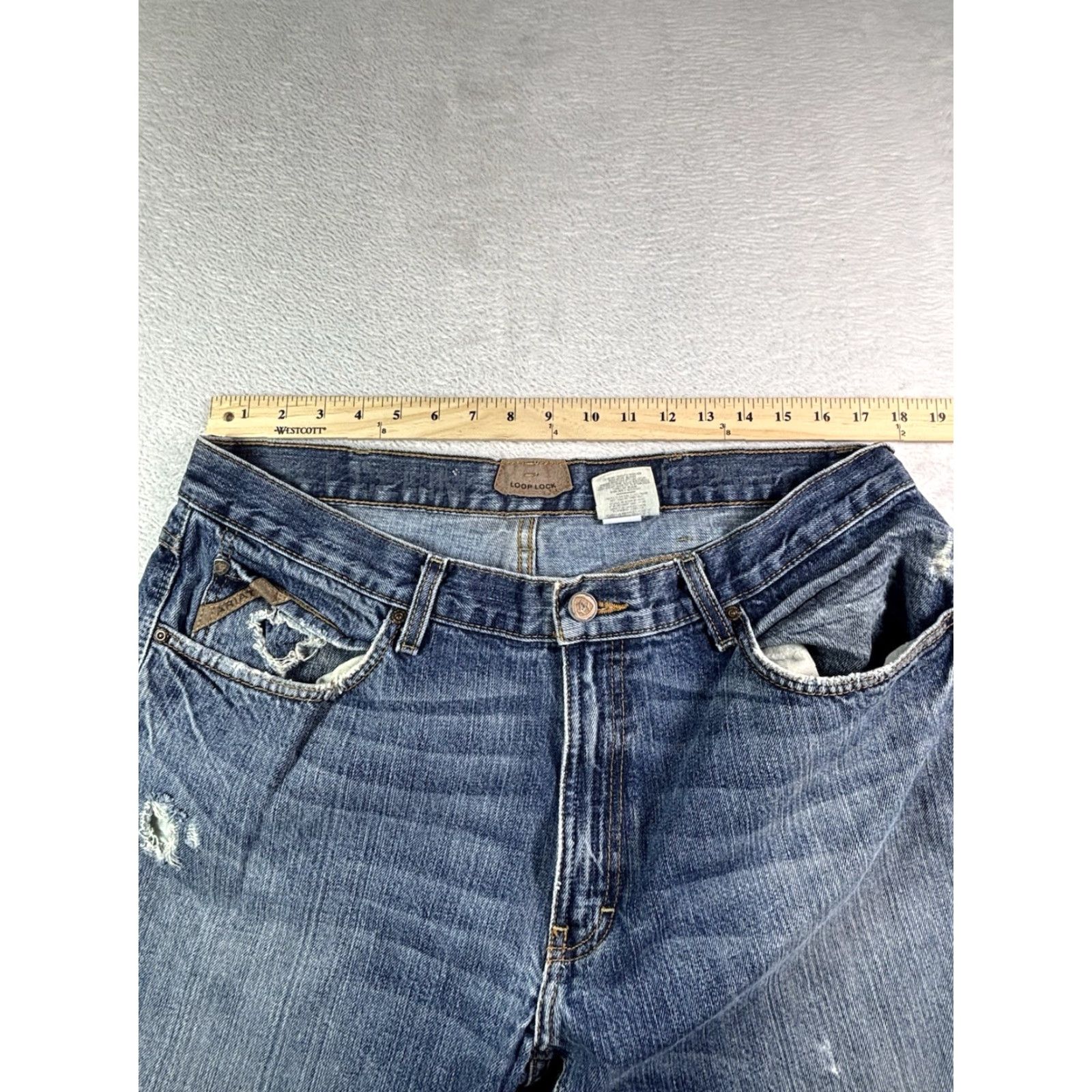 Ariat Ariat Jeans Men's Relaxed Boot Cut M4 Blue Distressed Denim Size 36x32 Med Wash Jeans Size US 36 / EU 52 - 7 Thumbnail