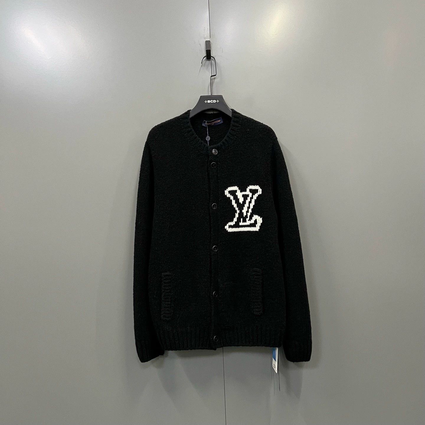 Louis Vuitton Lv 26 Letter Logo Knit Jacket L in Black, Men's