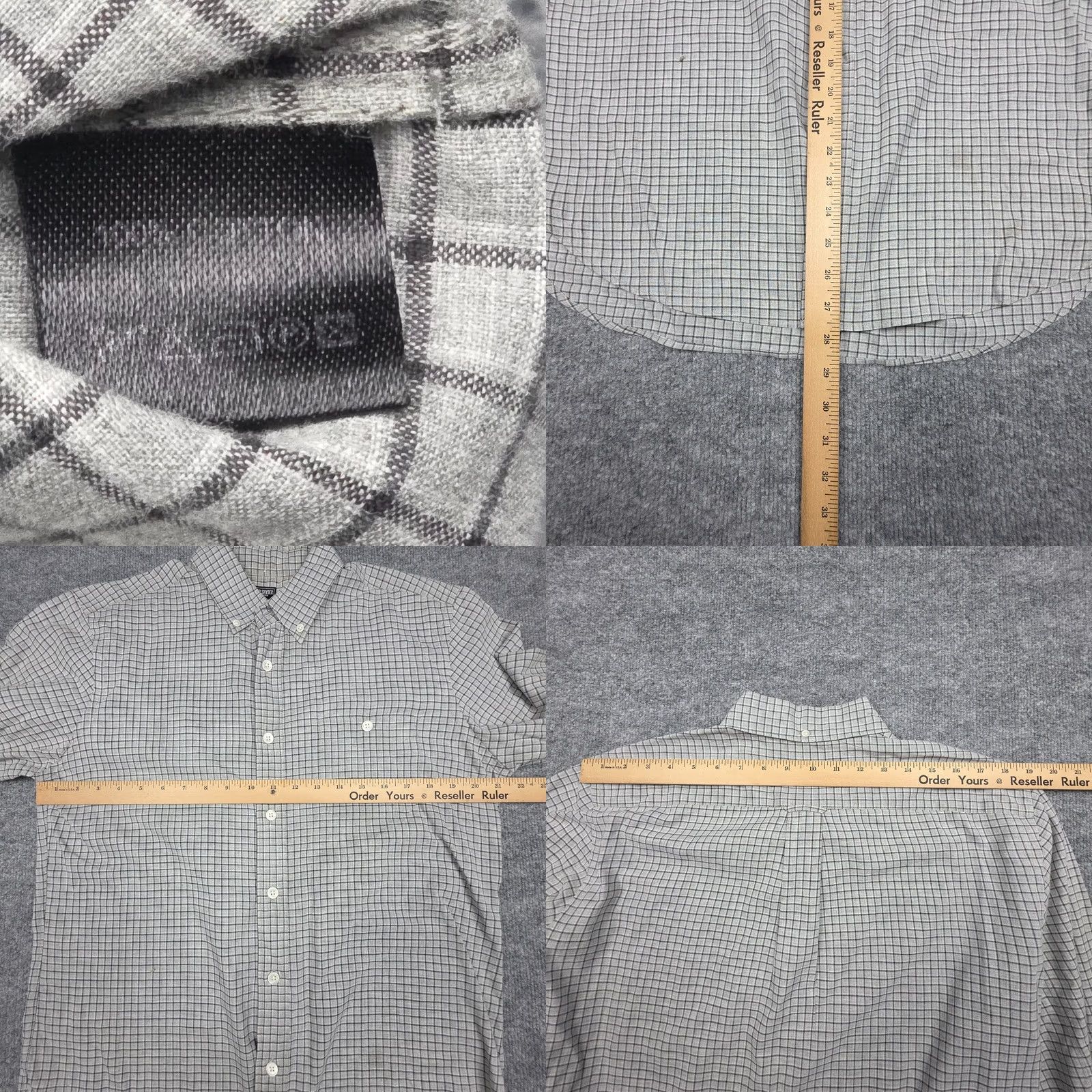 Todd Snyder Todd Snyder Shirt Mens Medium Gray Check Cotton Long Sleeve Oxford Collar Button-Up Shirt Size US M / EU 48-50 / 2 - 8 Thumbnail