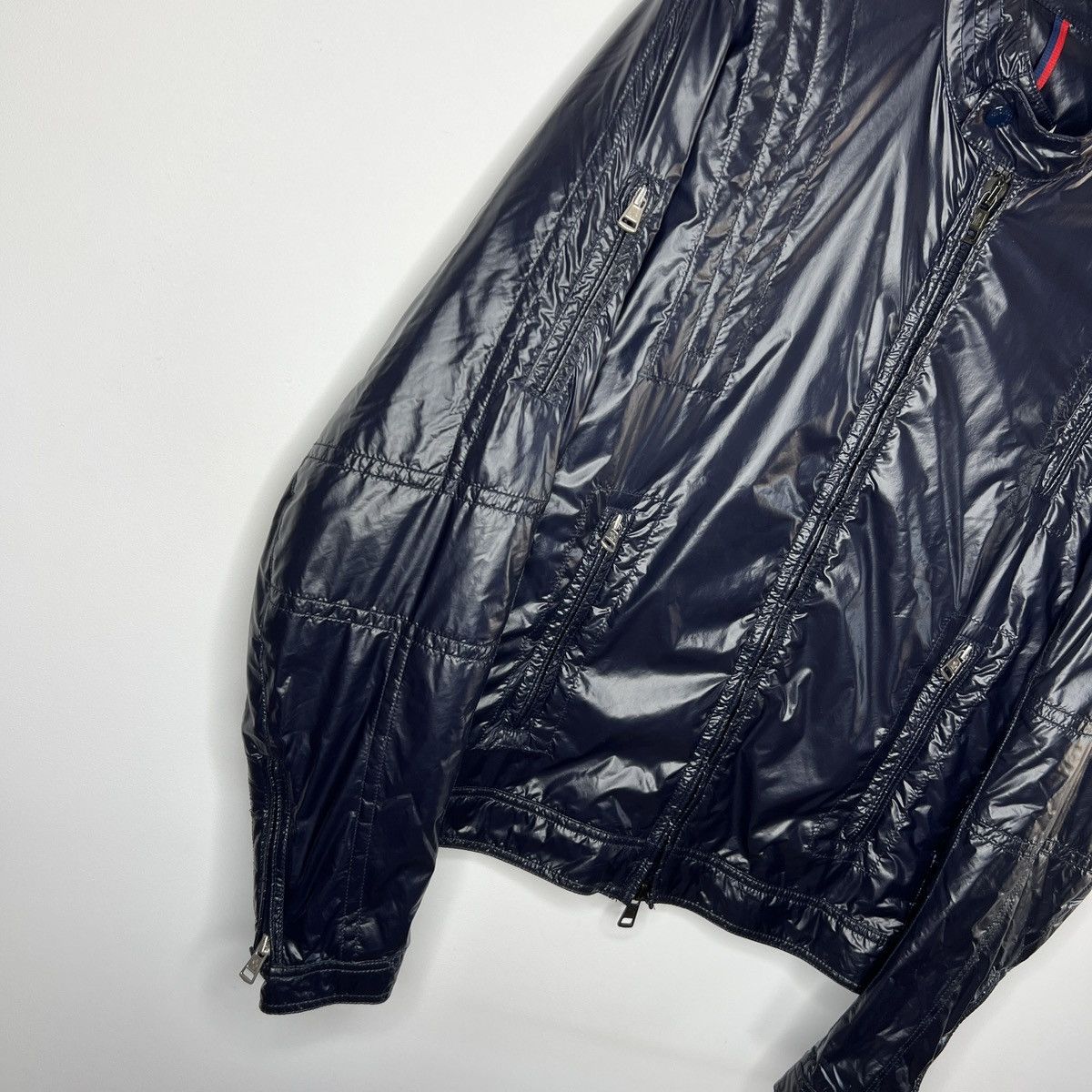 Moncler Moncler Nylon Bomber Navy Jacket Logo Shiny Rare Hype Size US M / EU 48-50 / 2 - 3 Thumbnail