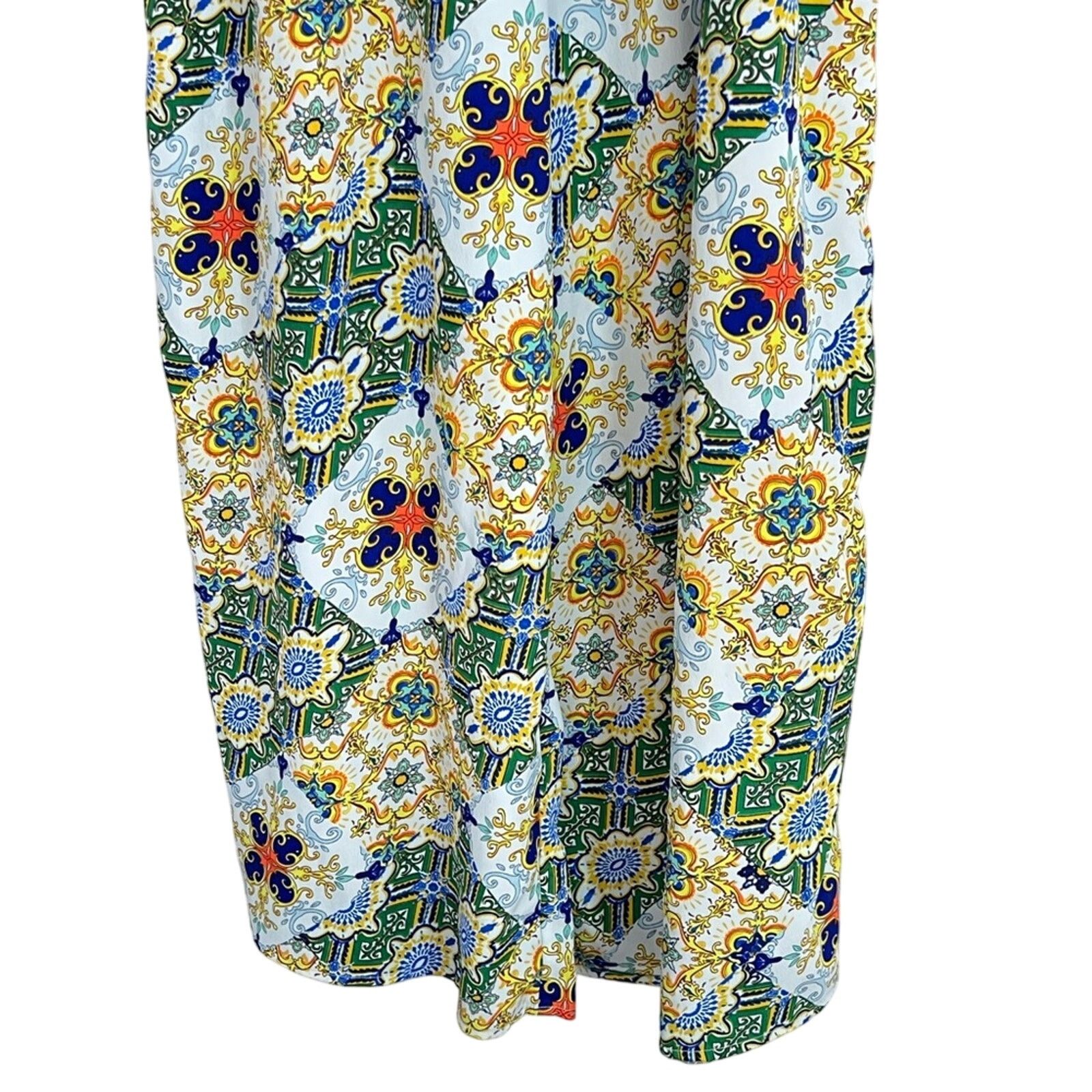 River Island Women’s River Island Paisley Green Wide Leg Trousers Medium Size 28" / US 6 / IT 42 - 4 Thumbnail