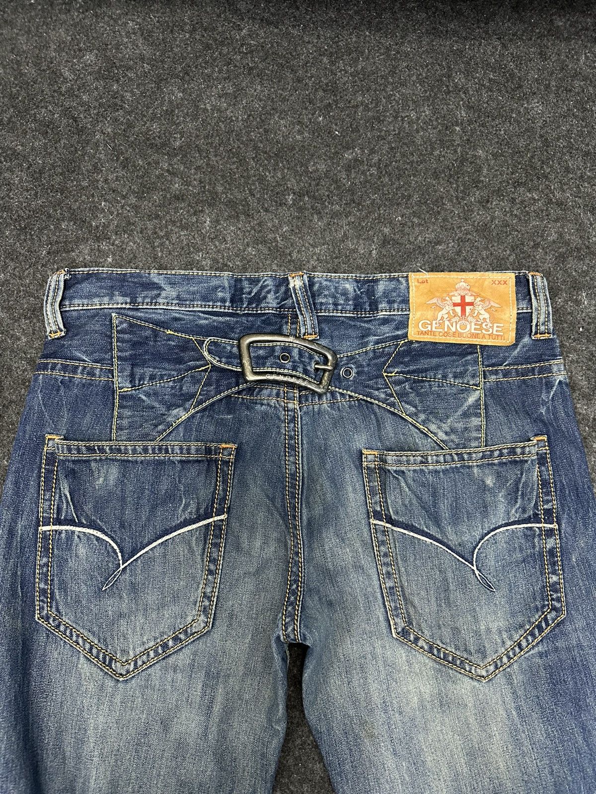 Japanese Brand Genoese Designer Blue Washed Faded Denim 36x33 F56 Size US 36 / EU 52 - 8 Thumbnail