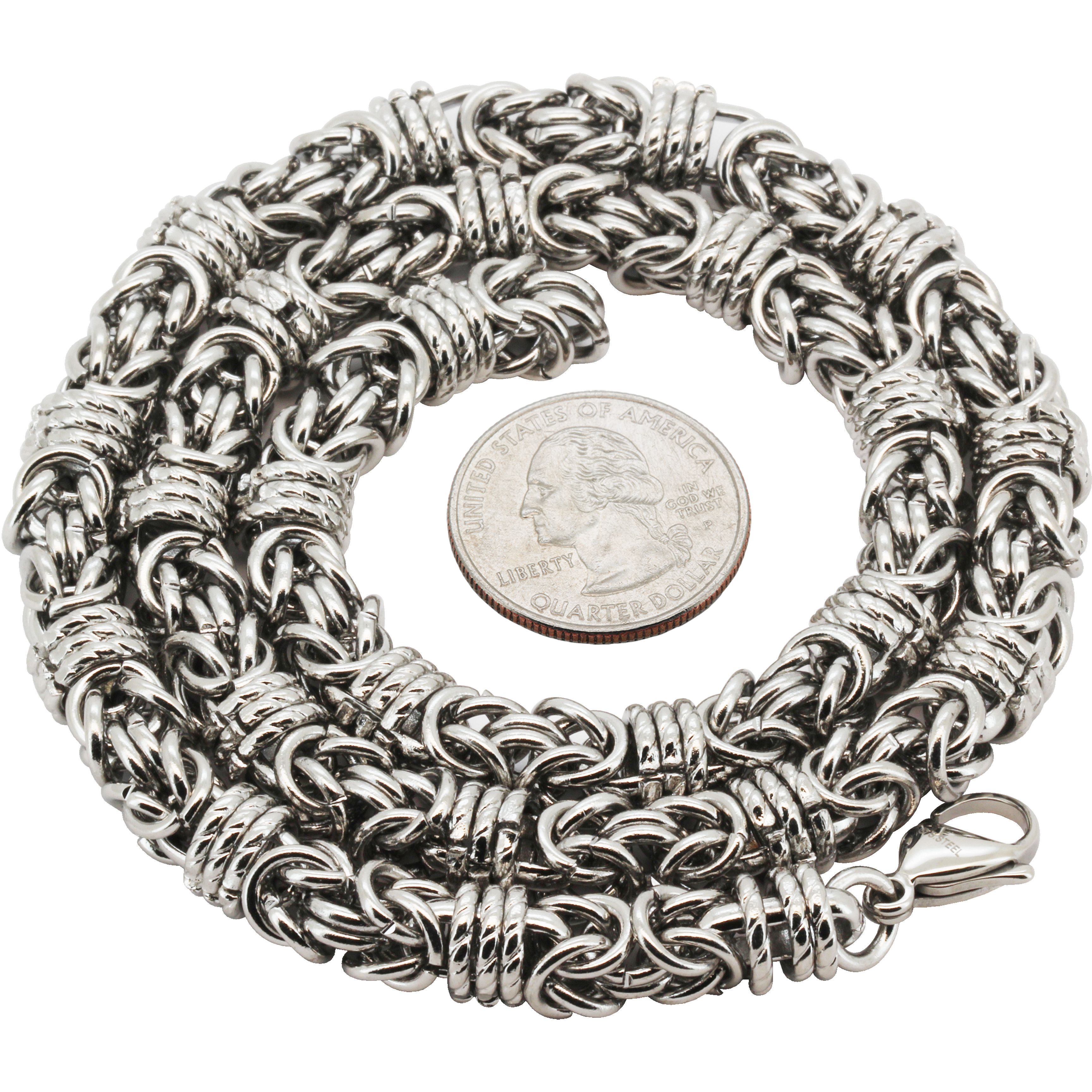 Other 316L Stainless Steel 8mm Round Byzantine Chain Necklace 22” Size ONE SIZE - 2 Thumbnail