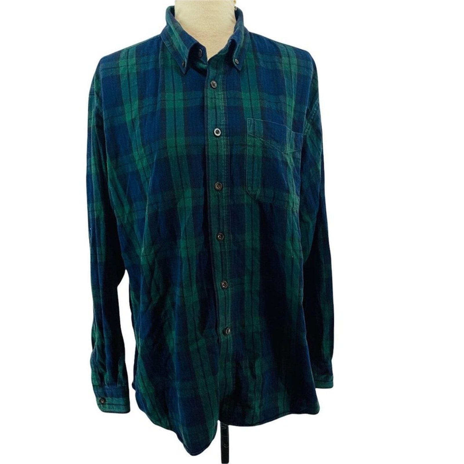 L.L. Bean L L Bean Blue Green Plaid Long Sleeve Button Down Shirt Size US L / EU 52-54 / 3 - 5 Thumbnail