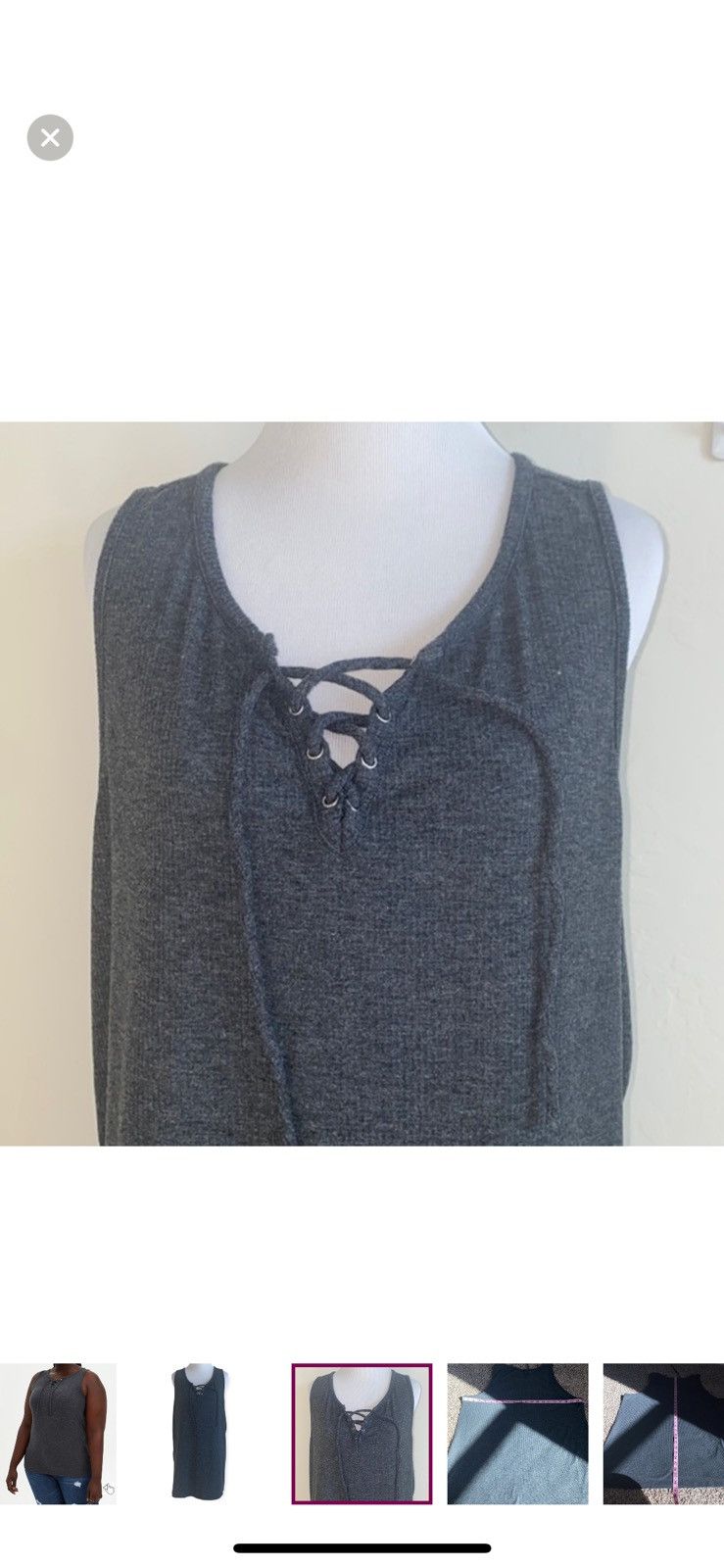 Torrid Torrid 3x rib crew neck lace up tank top Size 3XL / US 20-22 - 7 Thumbnail
