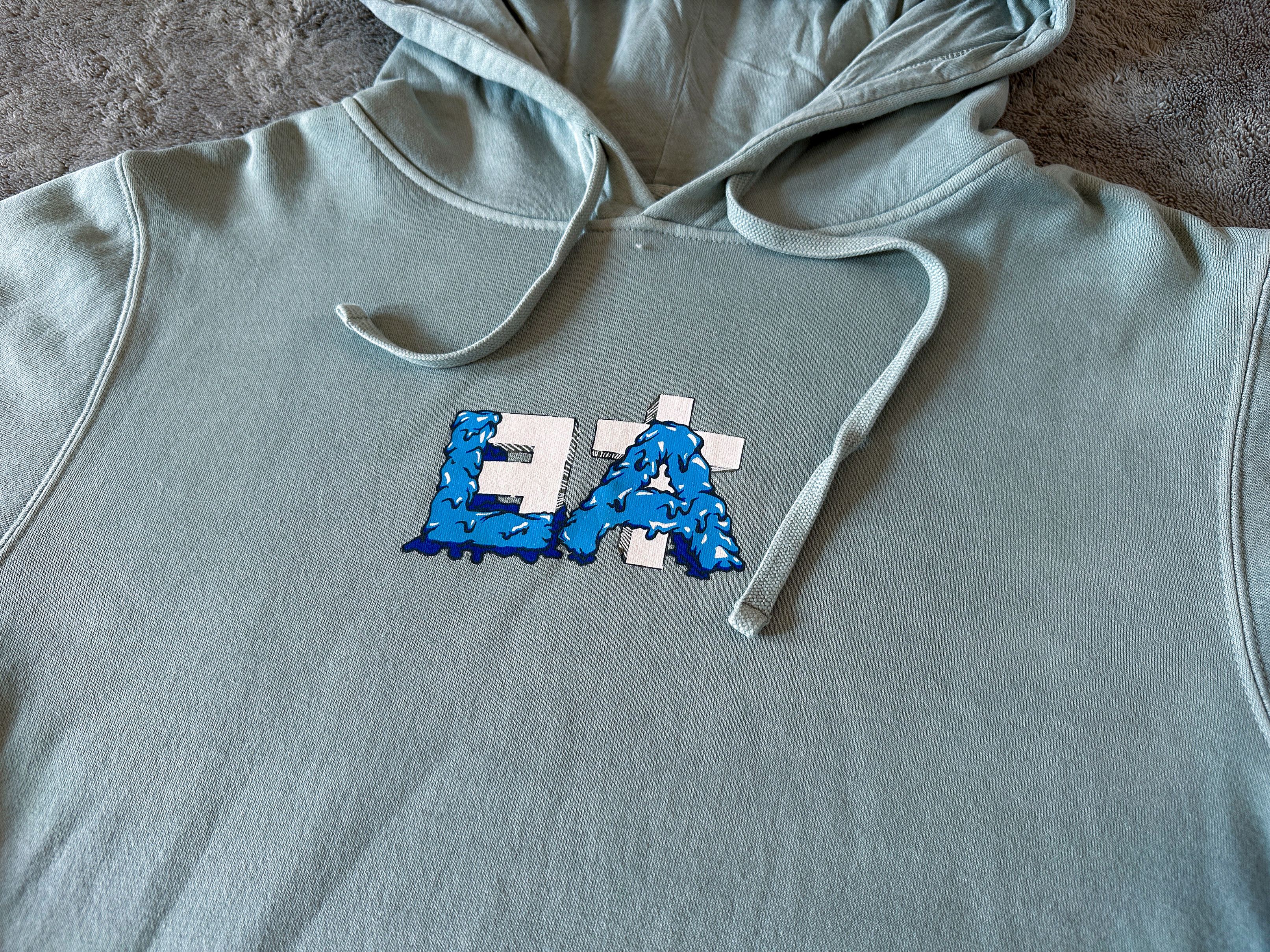Japanese Brand Japangeles Mizu Drip Pigment-Dyed Hoodie - Sage Size US S / EU 44-46 / 1 - 2 Thumbnail