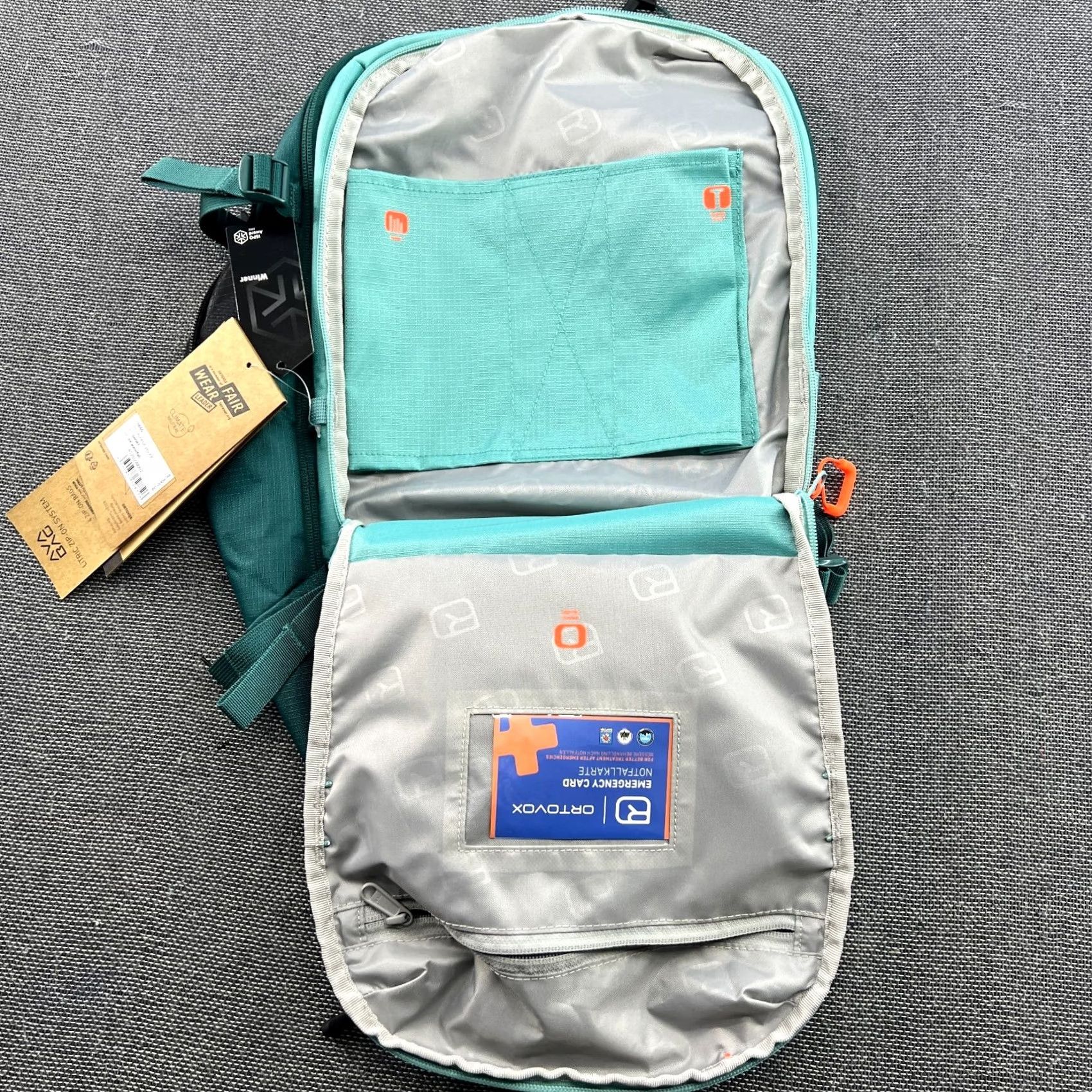 ORTOVOX ORTOVOX Avabag Litric Freeride 26S Short Zip On Avalanche Pack Ski Snowboard Backpack Water Resistant Green Unisex Adults Medium Zip-Around מש Size US 31 - 3 Thumbnail
