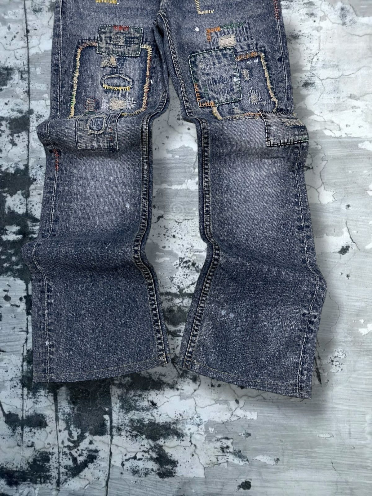 Tornado Mart Vintate Og 1990s Japan Designer Back Number Boro Distressed Size US 30 / EU 46 - 3 Thumbnail