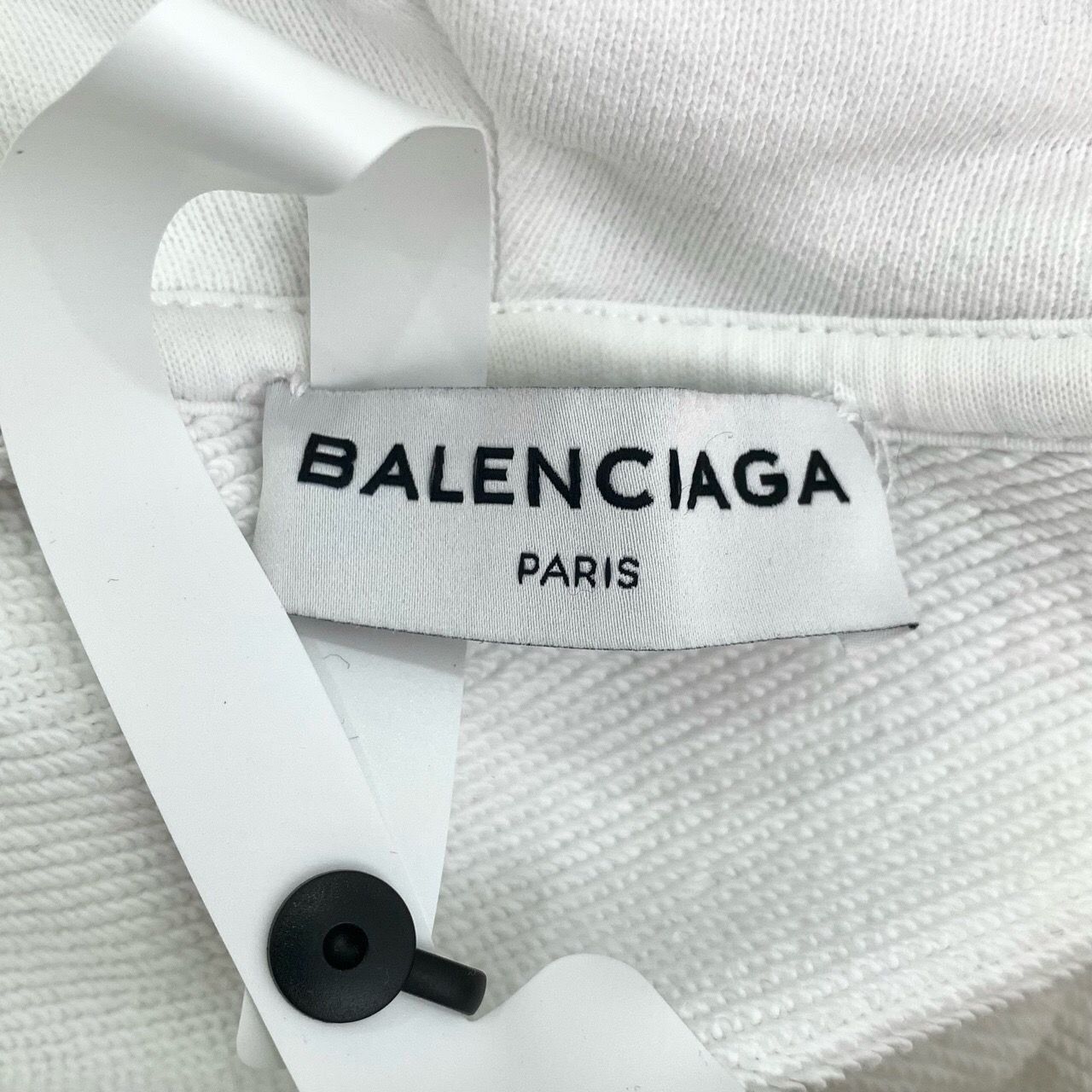 Balenciaga Balenciaga White Drawstring Logo Hoodie S Size US S / EU 44-46 / 1 - 2 Thumbnail