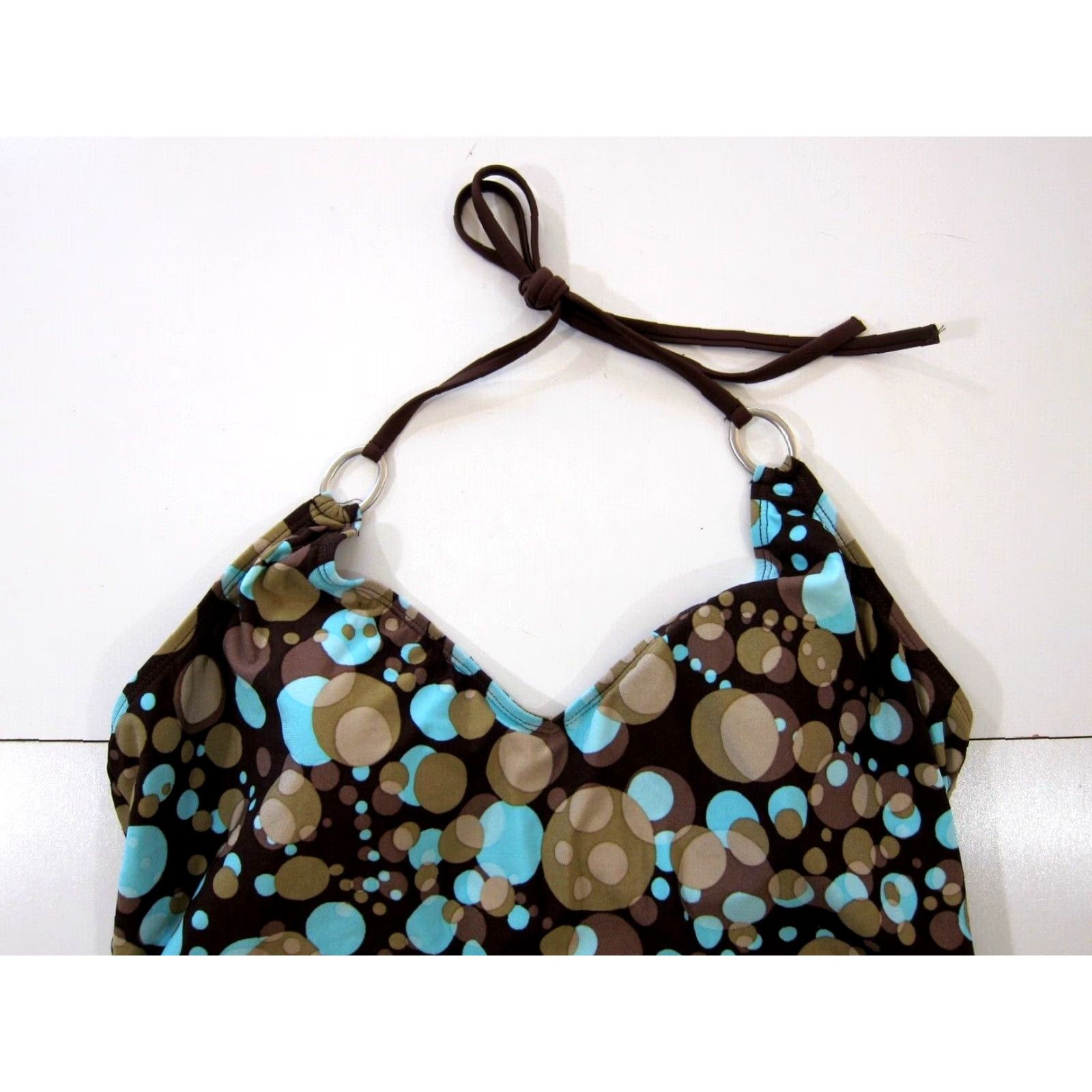 Speedo Speedo Tankini Women 18 NWT Brown Blue Polka Dot Built In Bra Swim Top Shirt Women 18 Size XXL / US 16-18 / IT 52-54 - 3 Thumbnail