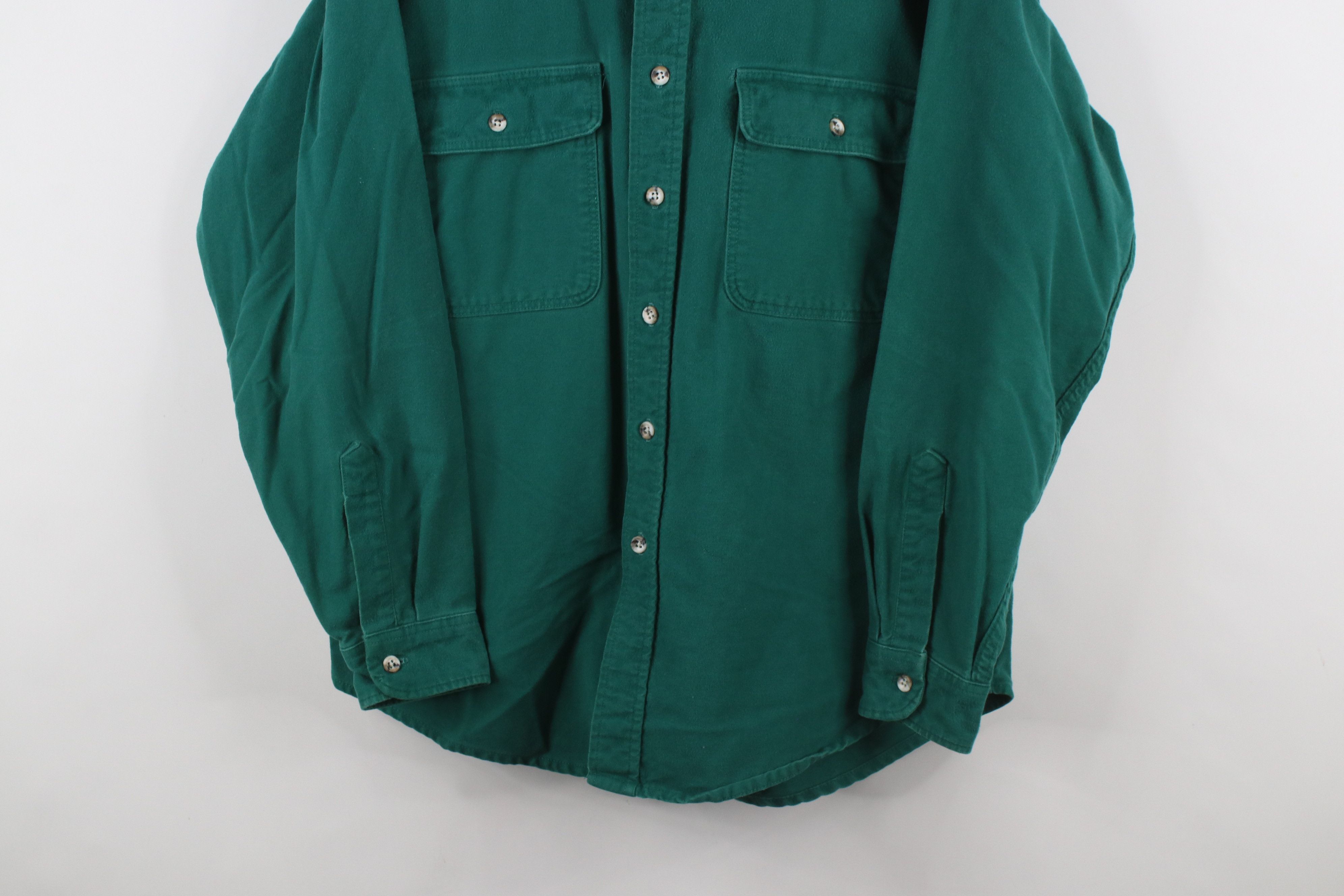 Vintage Vintage 70s Streetwear Chamois Cloth Button Shirt Green USA Size US L / EU 52-54 / 3 - 3 Thumbnail