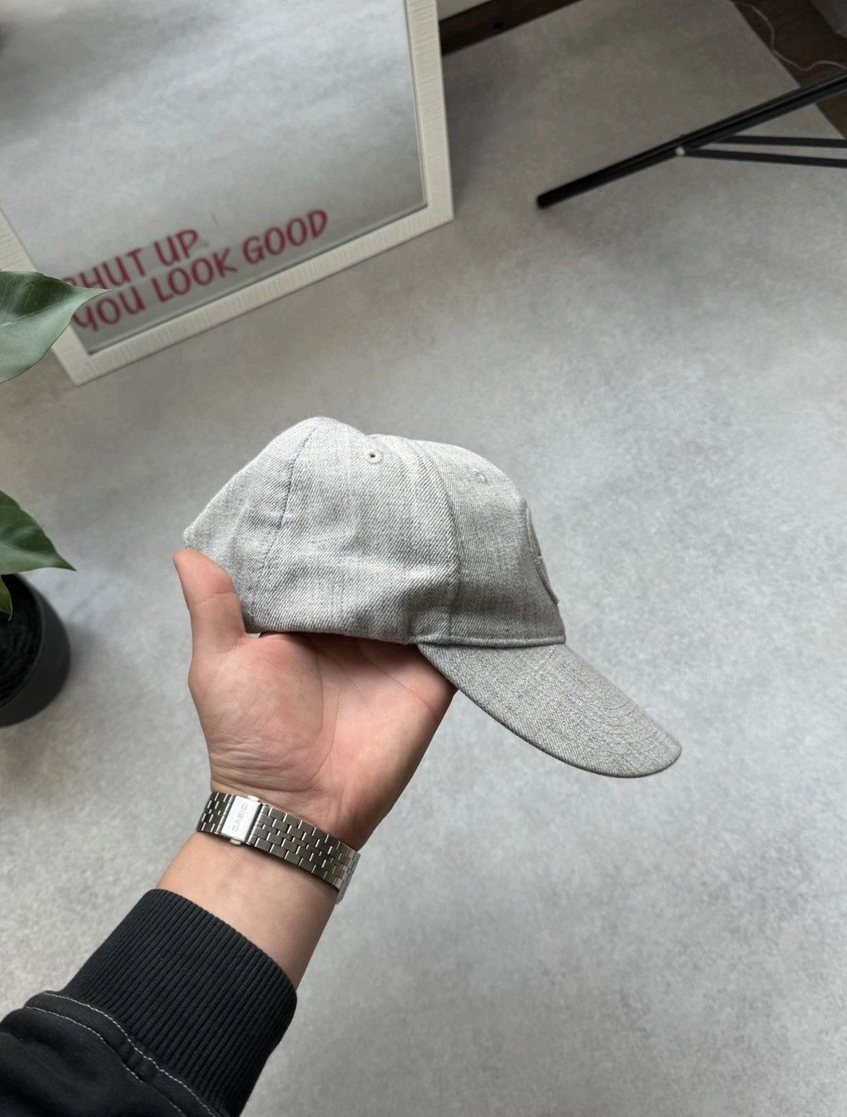 Stone Island Stone Island Big Logo Gray Polyester - Wool Cap Men Size L Size ONE SIZE - 3 Thumbnail