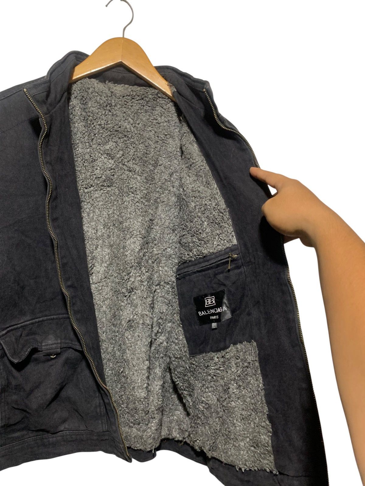 Balenciaga Vintage balenciaga utility sherpa jacket charcoal Size US L / EU 52-54 / 3 - 10 Thumbnail
